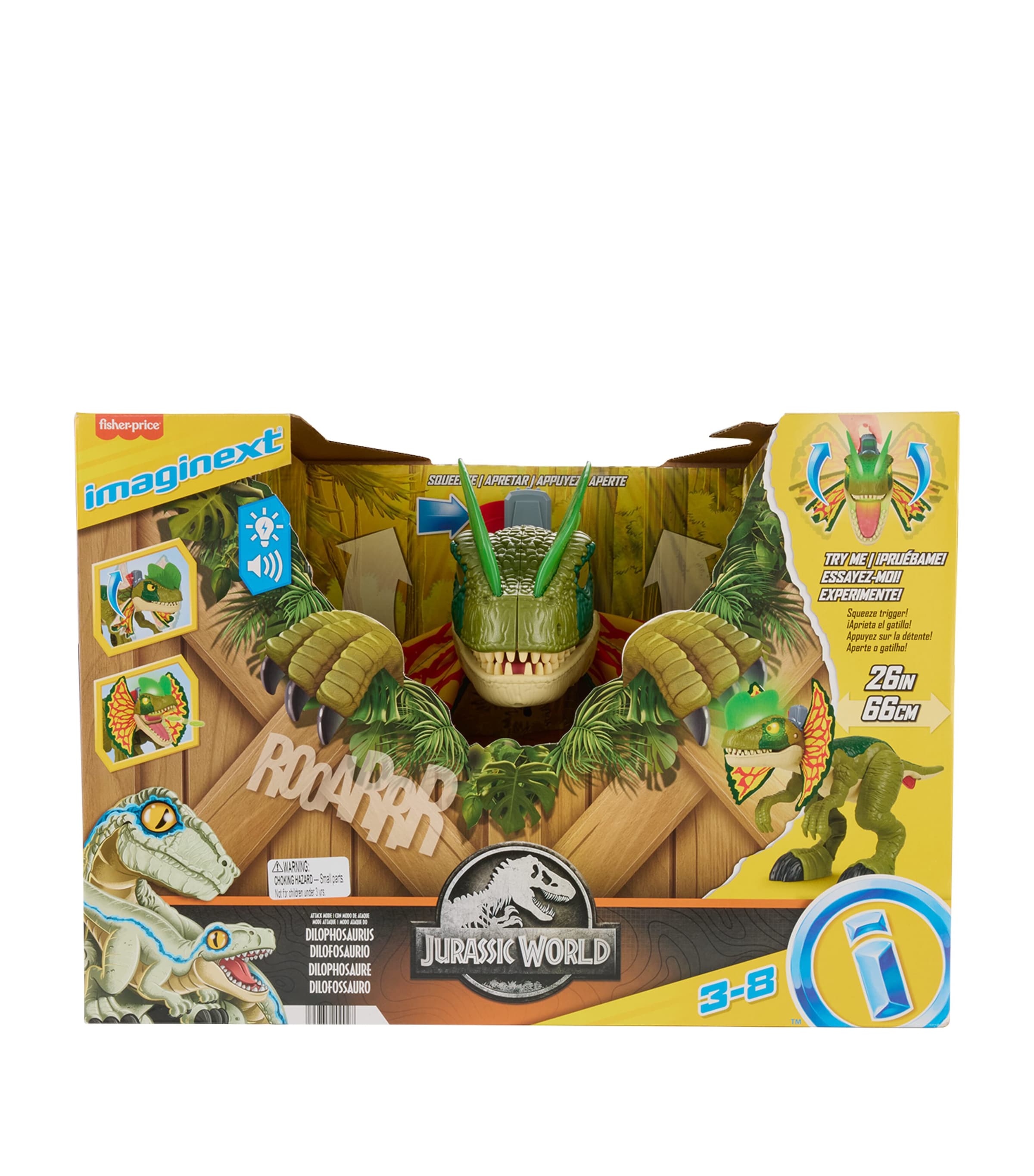 Jurassic World Imaginext Thrash Attack Dilophosaurus Dinosaur Toy