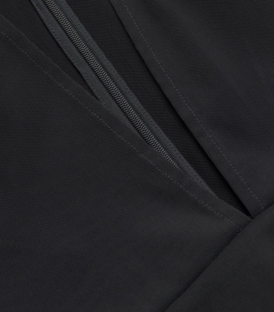 Stretch-Mesh Midi Dress BLACK Image 5