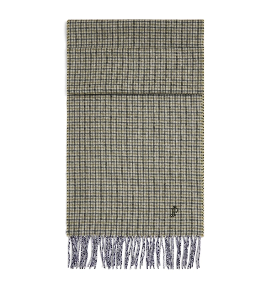 Purdey Cashmere Sterling Houndstooth Scarf Sea Image 1