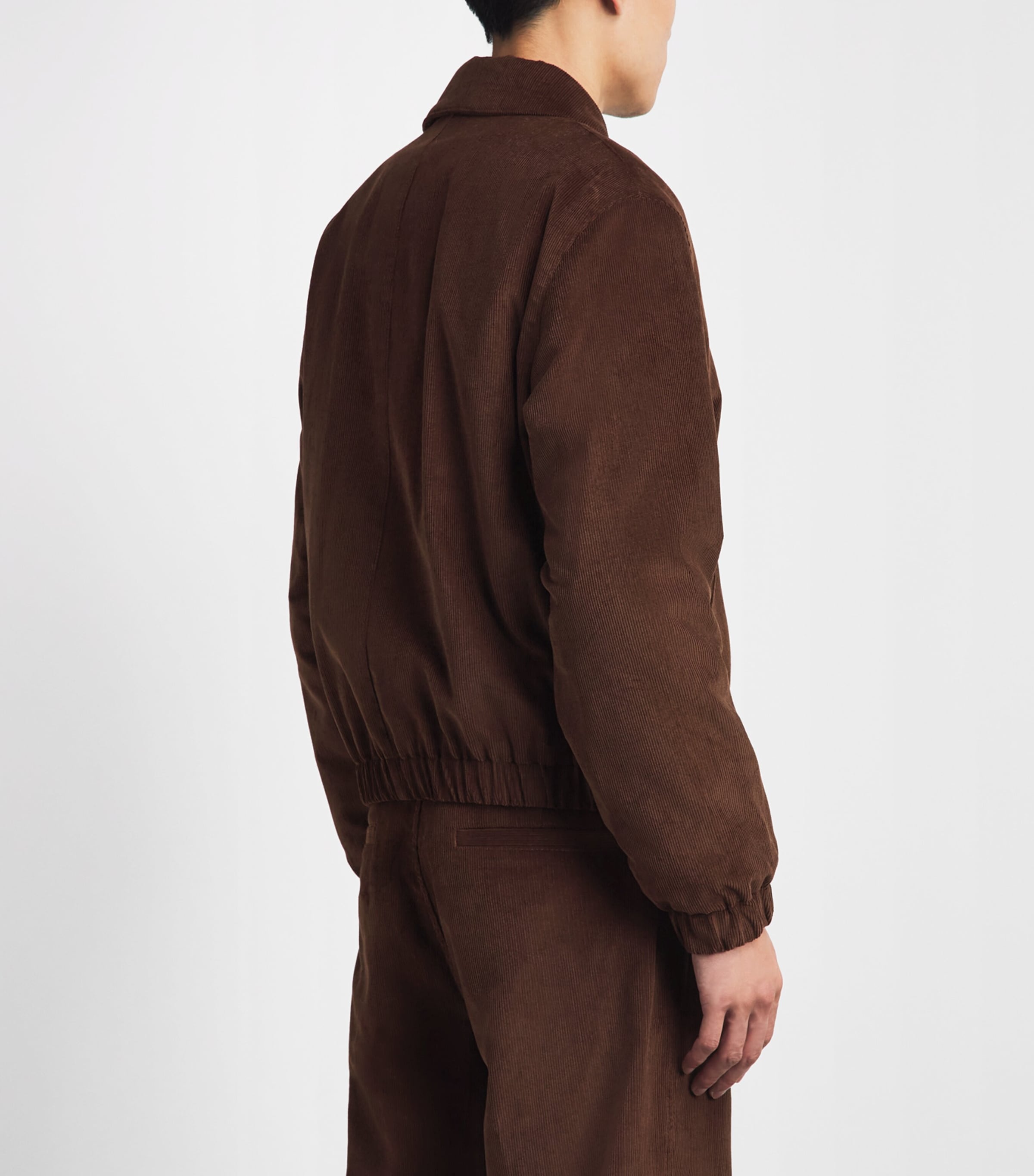 AMI Paris Mens Corduroy Ami De Coeur Bomber Jacket Marron Chocolat Image 5
