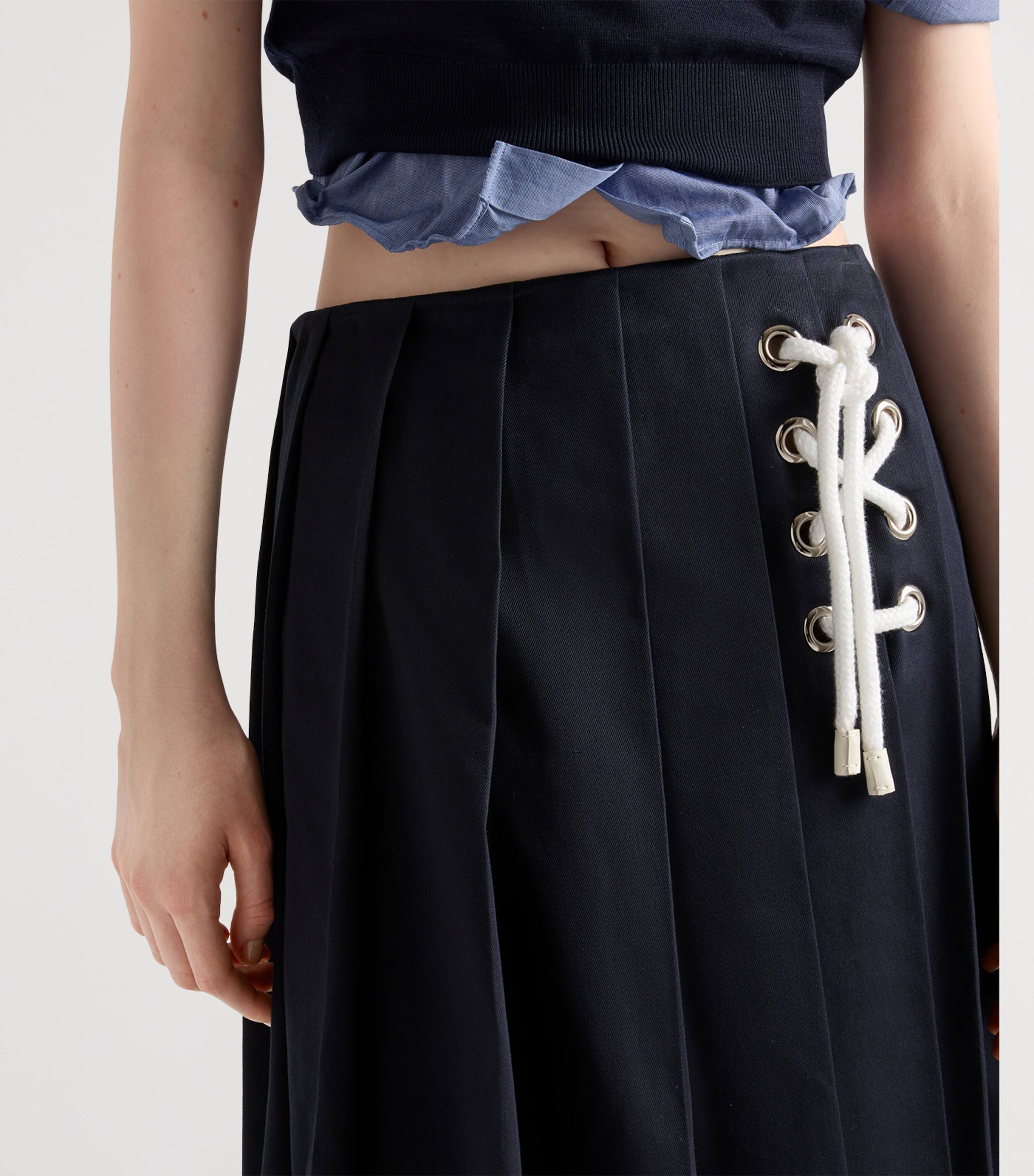 Pleated Midi Skirt F0008 Image 3