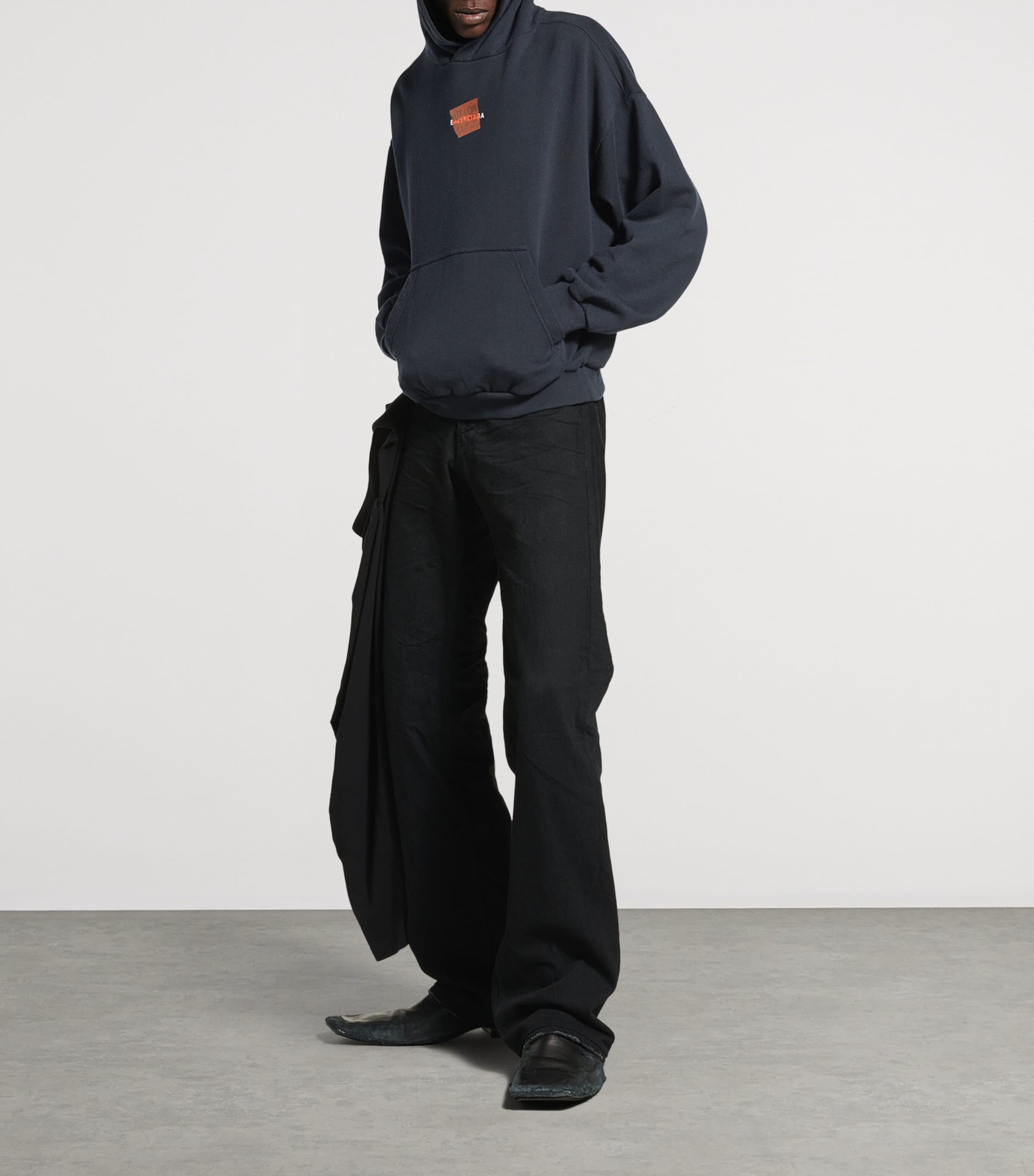 Balenciaga Mens Cotton Caution Hoodie Image 4