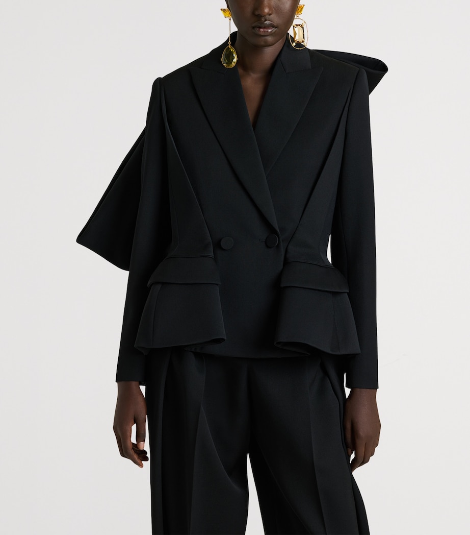 Givenchy Womens Wool Bow Slashed Blazer Image 3
