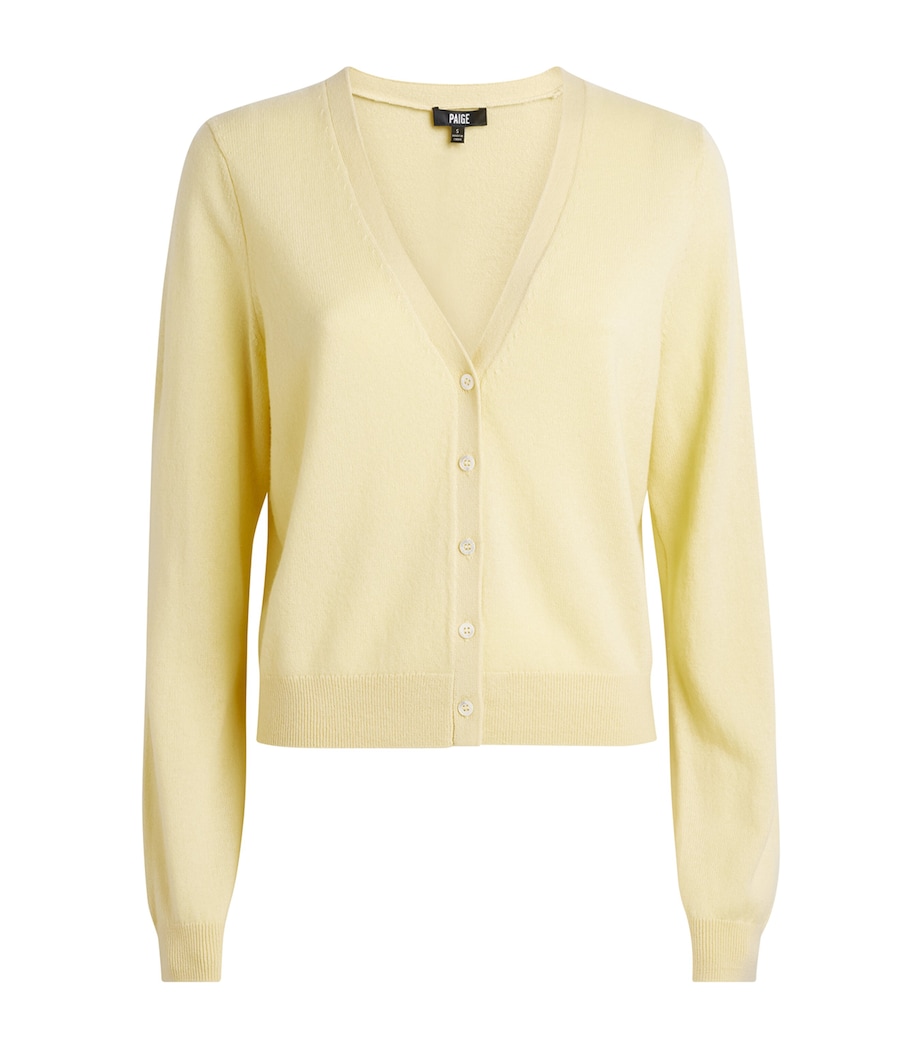 PAIGE Womens Cashmere Brioche Cardigan Sunshine Yellow Image 1