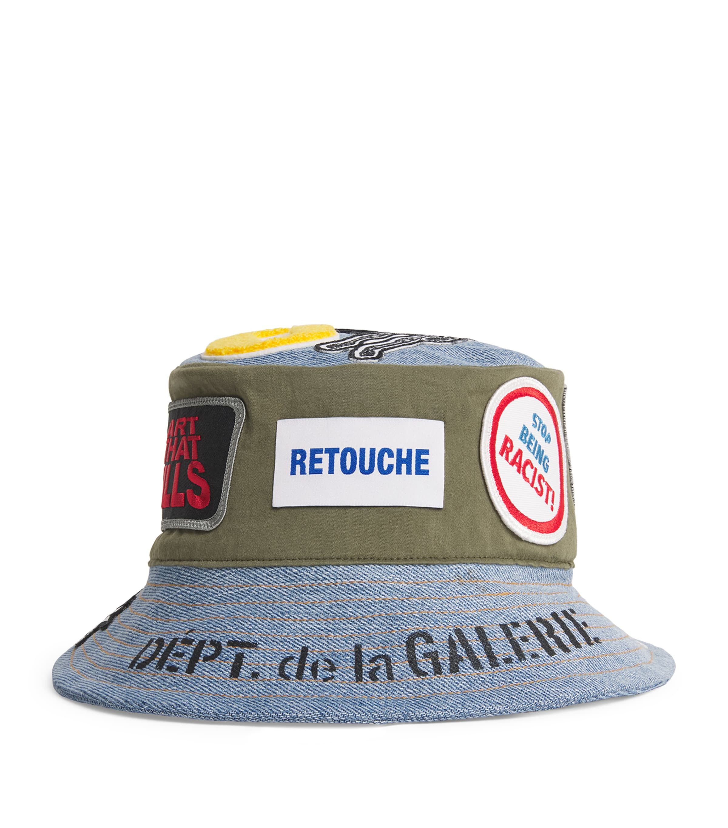 Gallery Dept. Mens Vintage Denim Galerie Patchwork Denim Bucket Hat In Blue