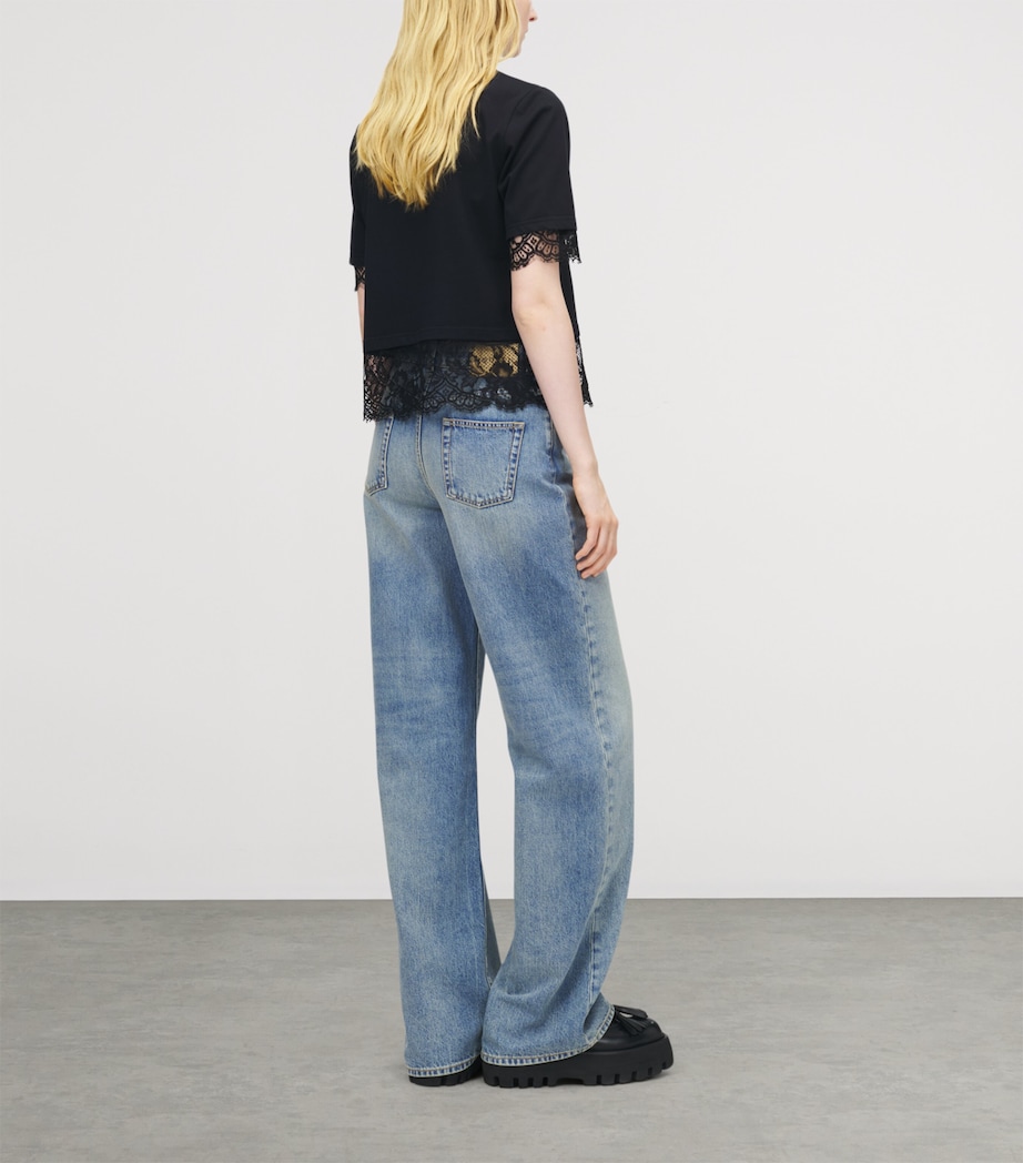 Cotton Lace-Trim T-Shirt 1000 Image 4