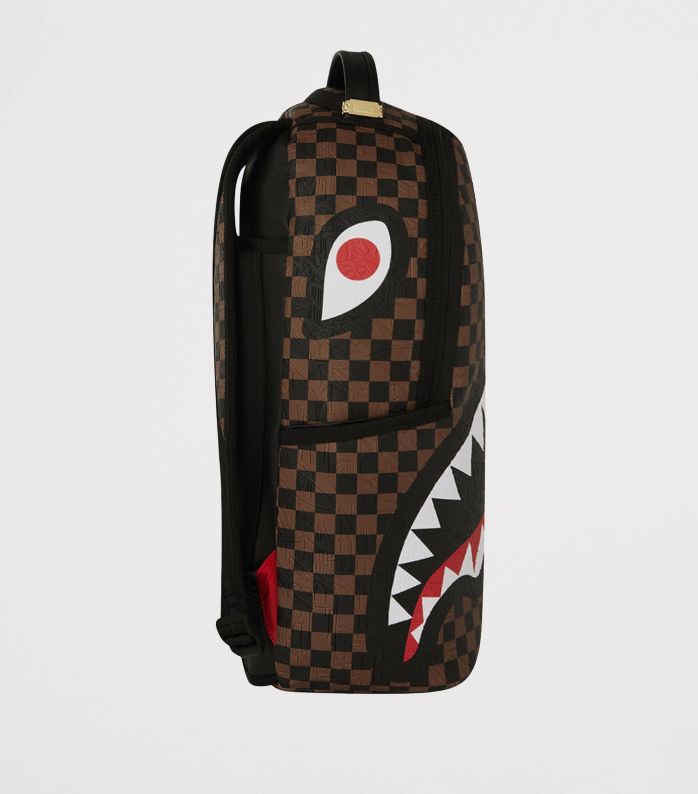 Embossed Check Backpack BROWN Image 3