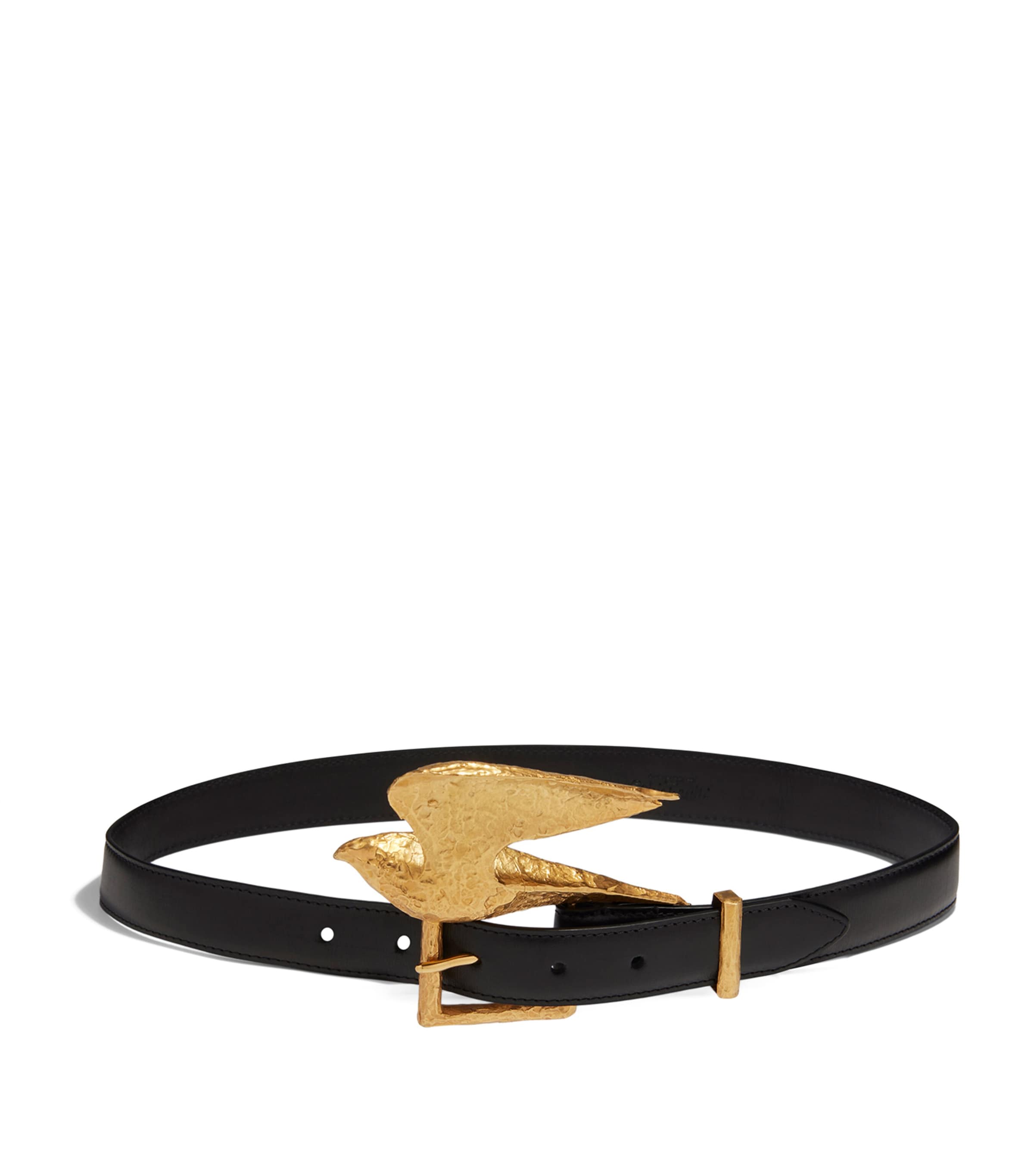 Schiaparelli Leather Hummingbird Belt Black Image 1