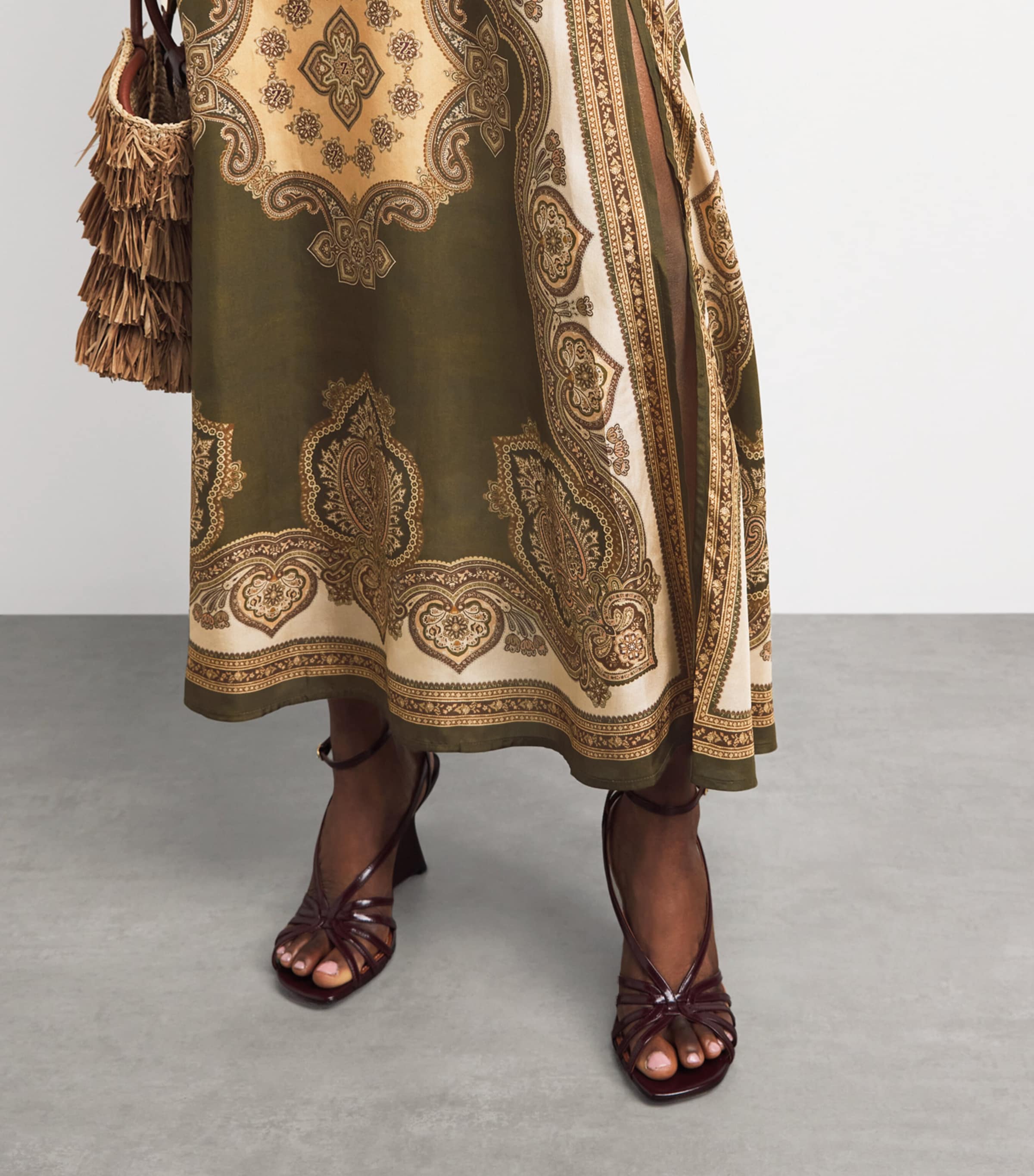 Zimmermann Womens Printed Mahon Tunic Midi Dress Olp Olive Paisley Image 5