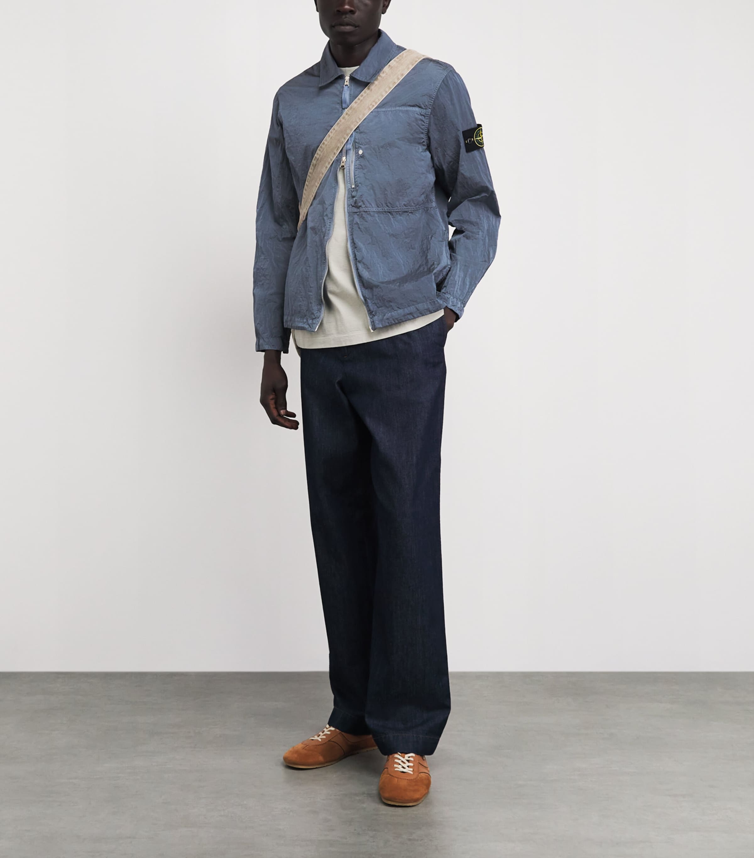 Stone Island Mens Nylon Zip-Up Overshirt Image 2