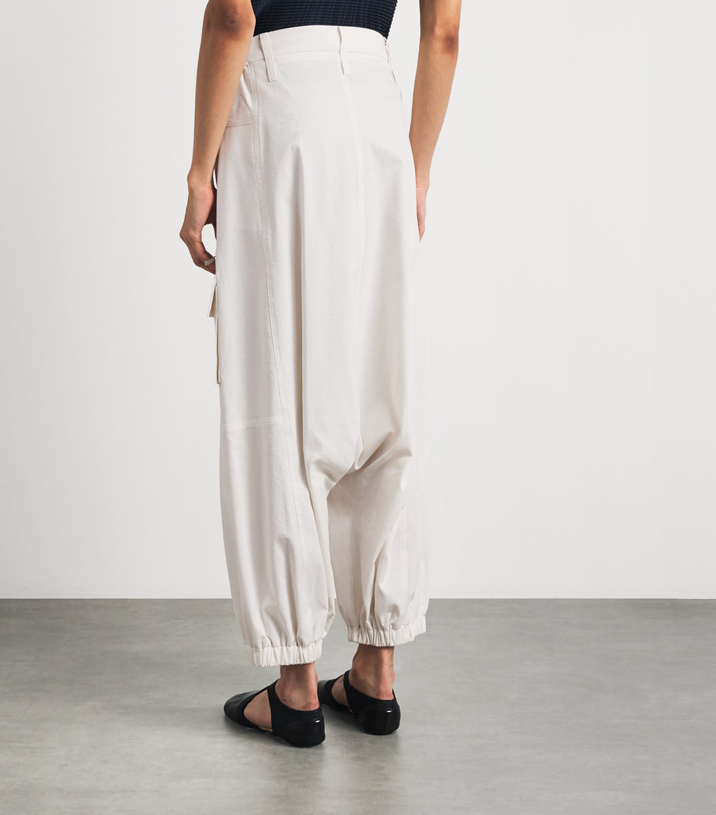 Issey Miyake Womens Grainy Pants Cargo Trousers Off White Image 5