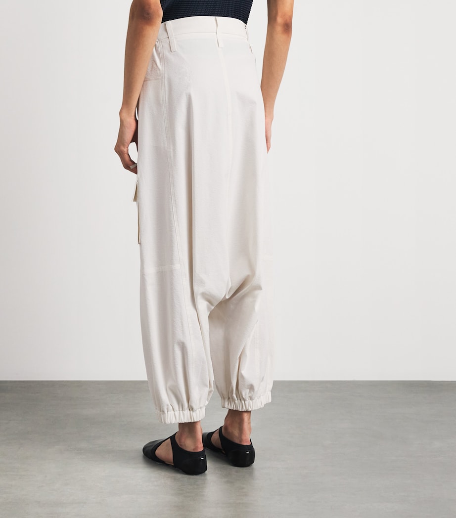 Issey Miyake Womens Grainy Pants Cargo Trousers Off White Image 5