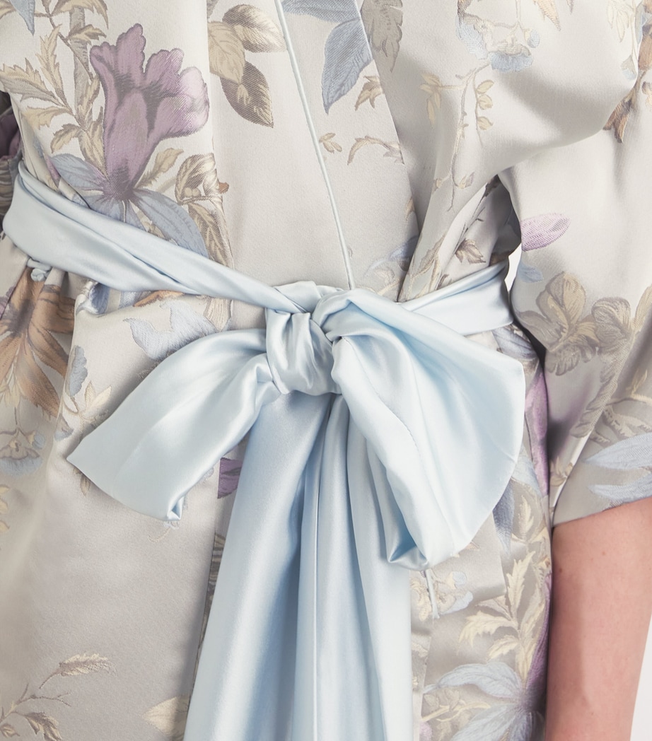 Silk Floral Kimono AMETHYST & IVORY Image 4