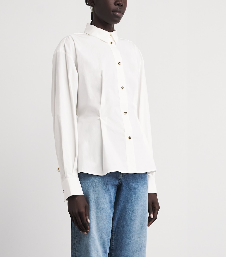 Maje Womens Cotton Fitted Lace-Up Shirt White Image 4