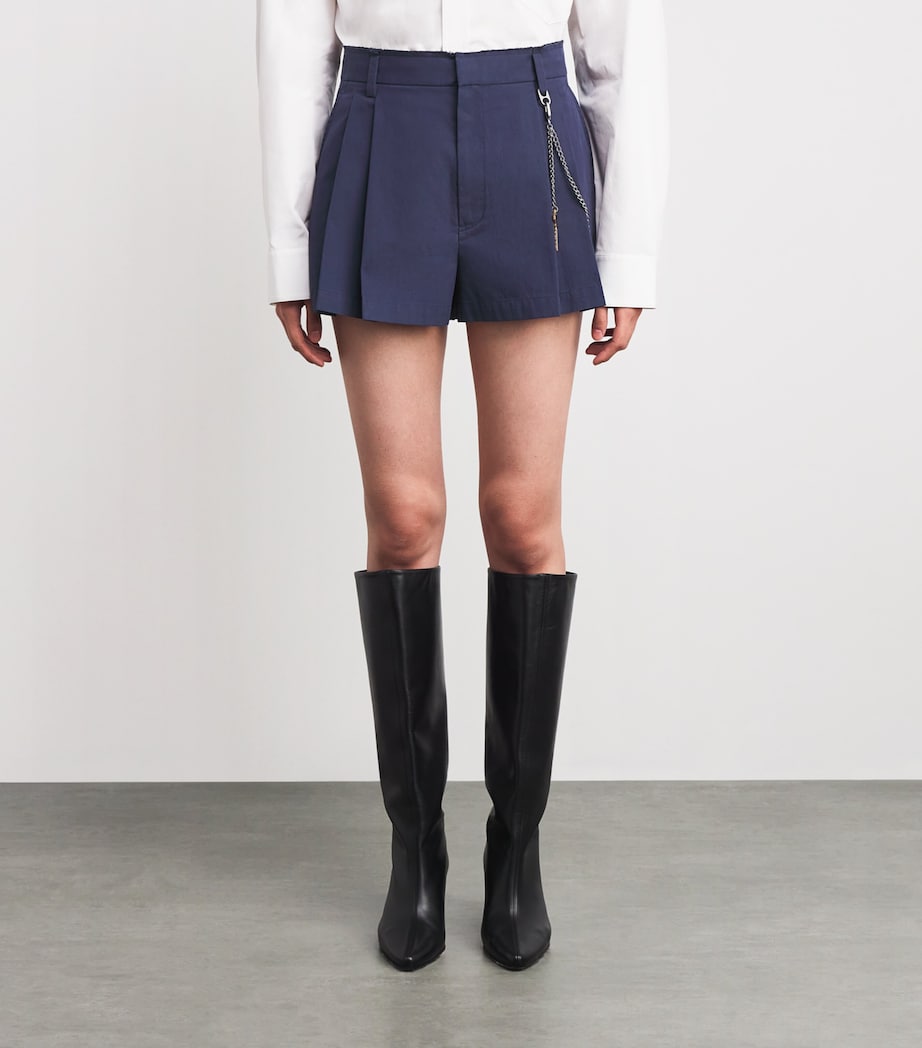 Chain-Detail Shorts 402A BLUE INK Image 3