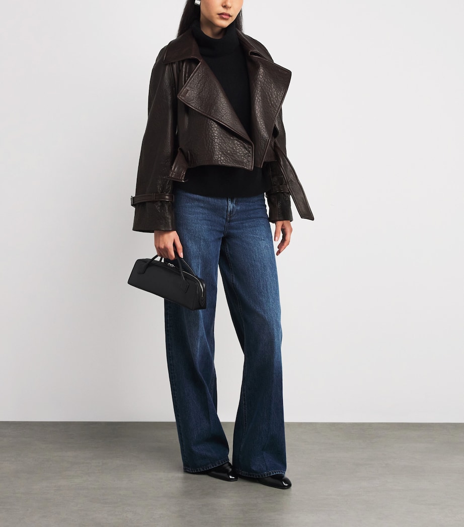 Lambskin Cropped Hatti Jacket RICH BROWN Image 2