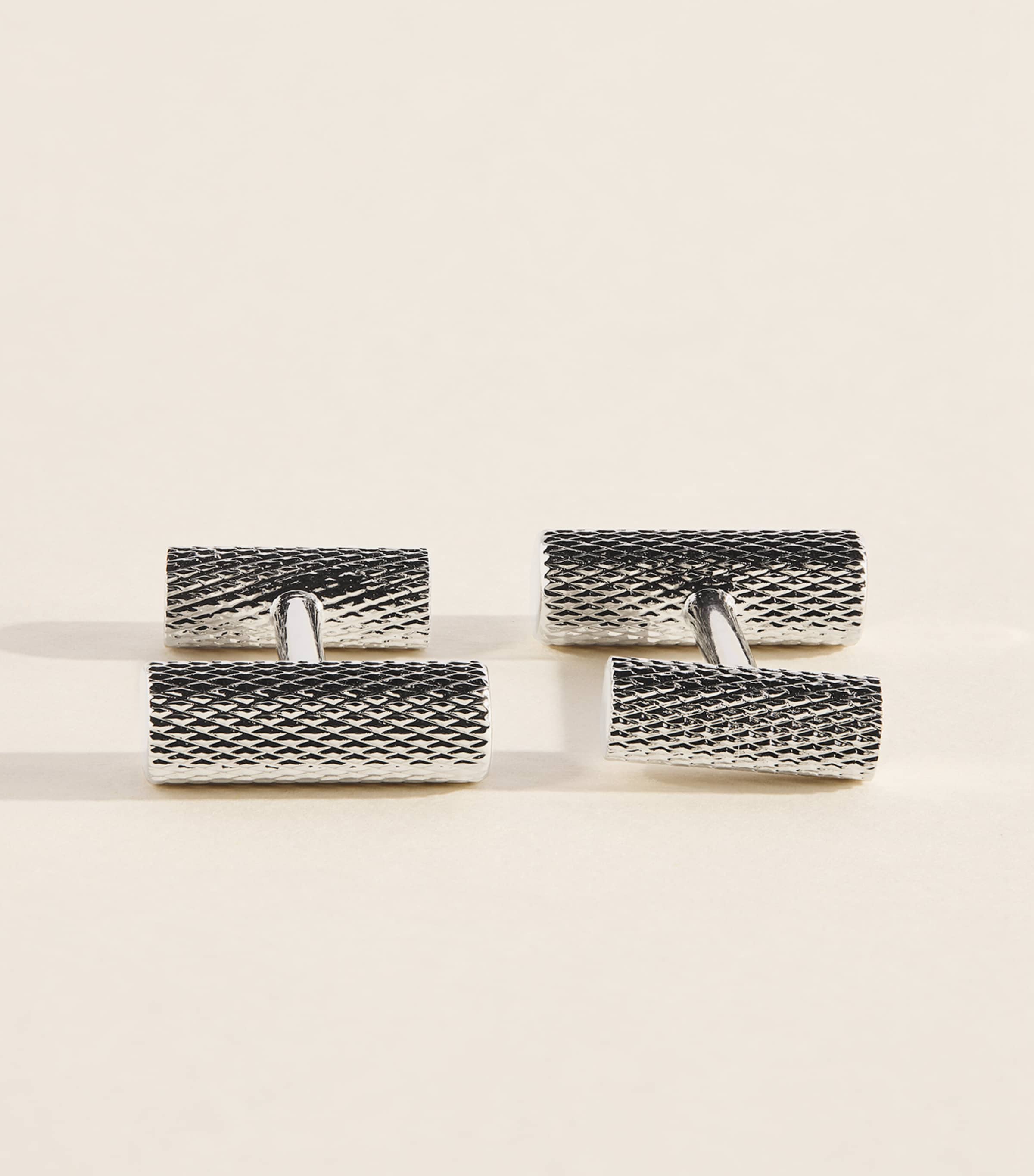 Babette Wasserman Rhodium-Plated Thread Bar Cufflinks Rhodium Image 1