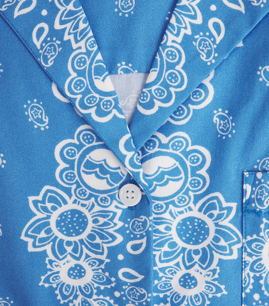 Maje Womens Cotton Printed Shirt Sky Blue Bandana Image 6