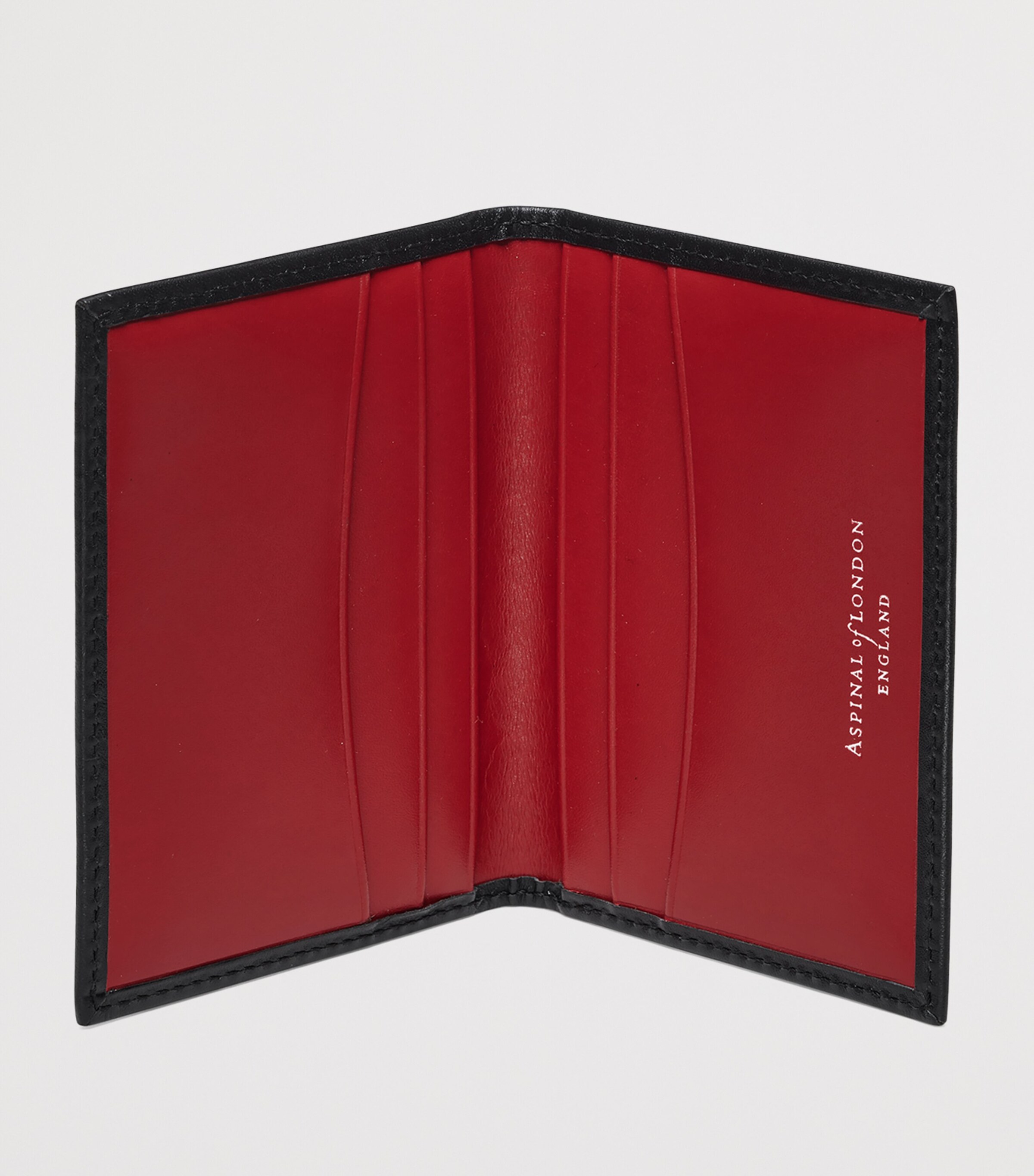Aspinal Of London Leather Double Fold Card Holder Black Image 2