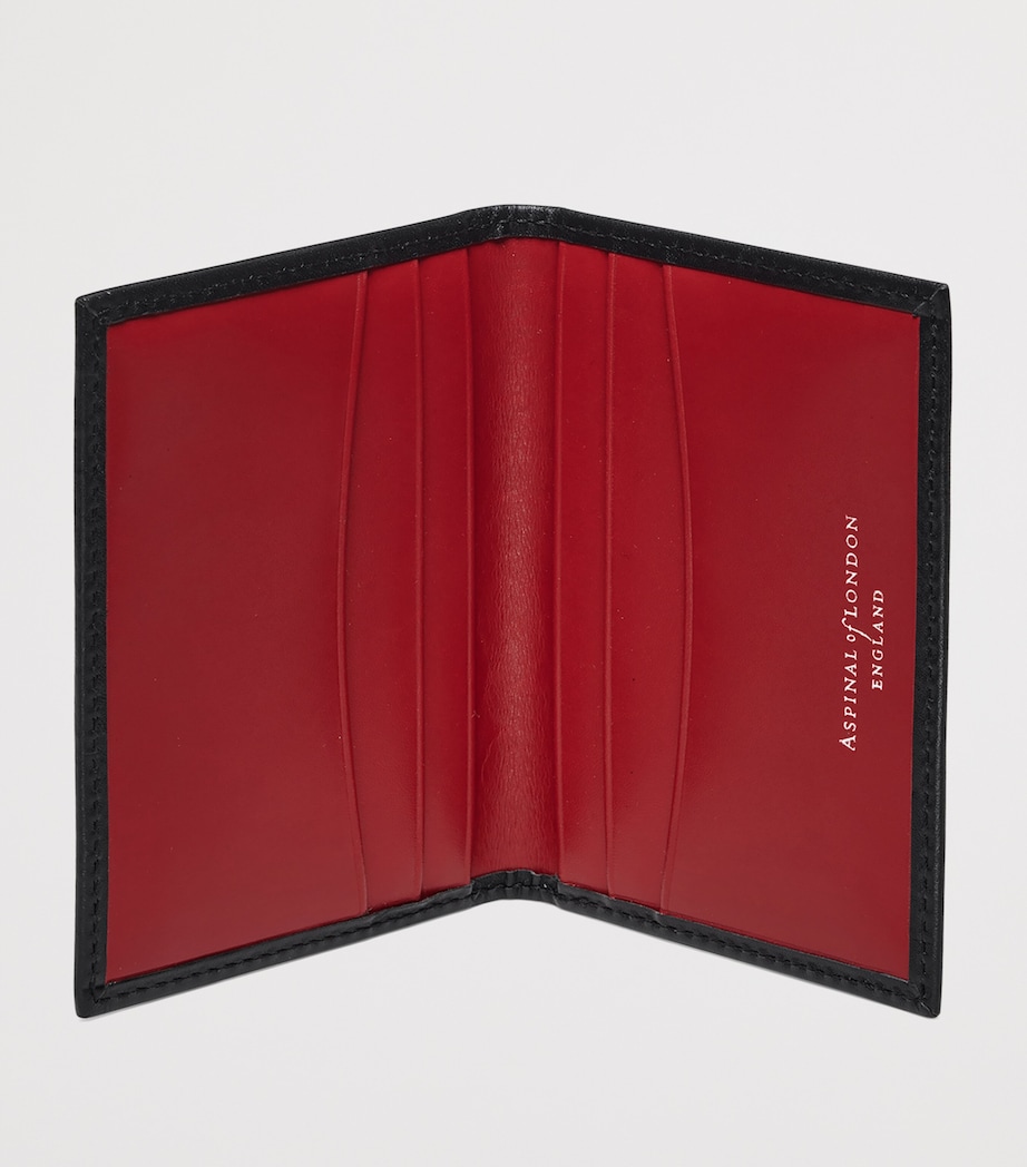 Aspinal Of London Leather Double Fold Card Holder Black Image 2