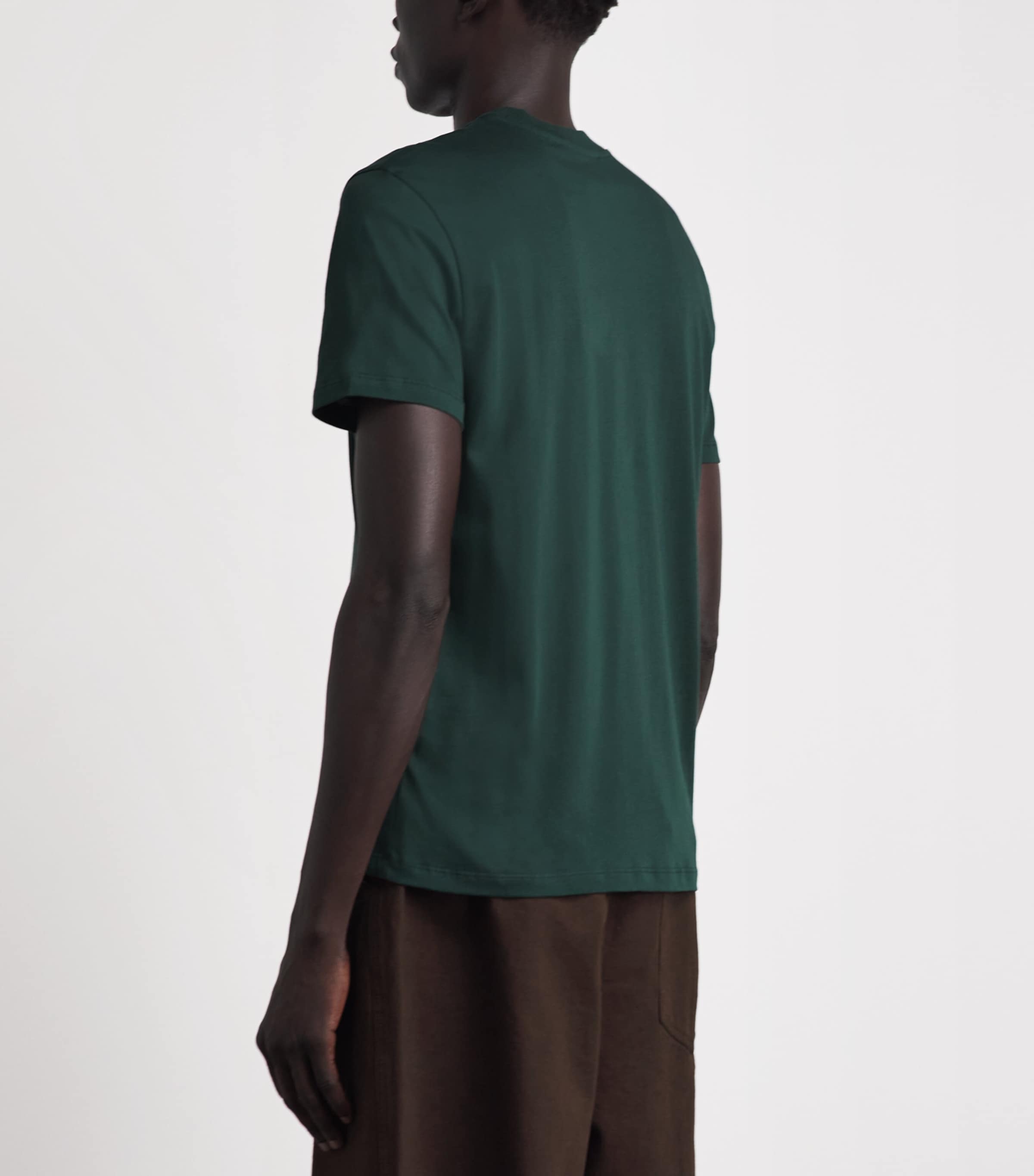 AMI Paris Mens Cotton Ami de Coeur T-Shirt Vert Btlle/noir Image 5