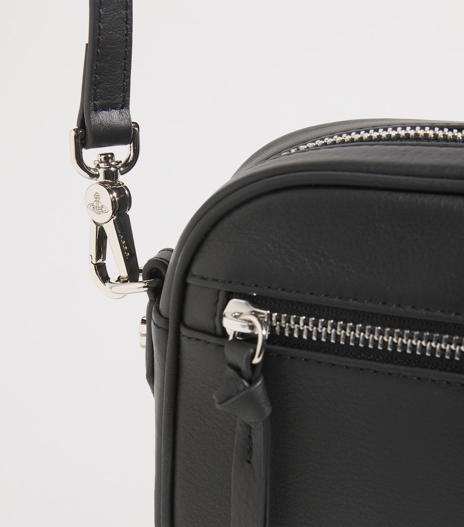 Leather Anna Cross-Body Bag N401 BLACK Image 6