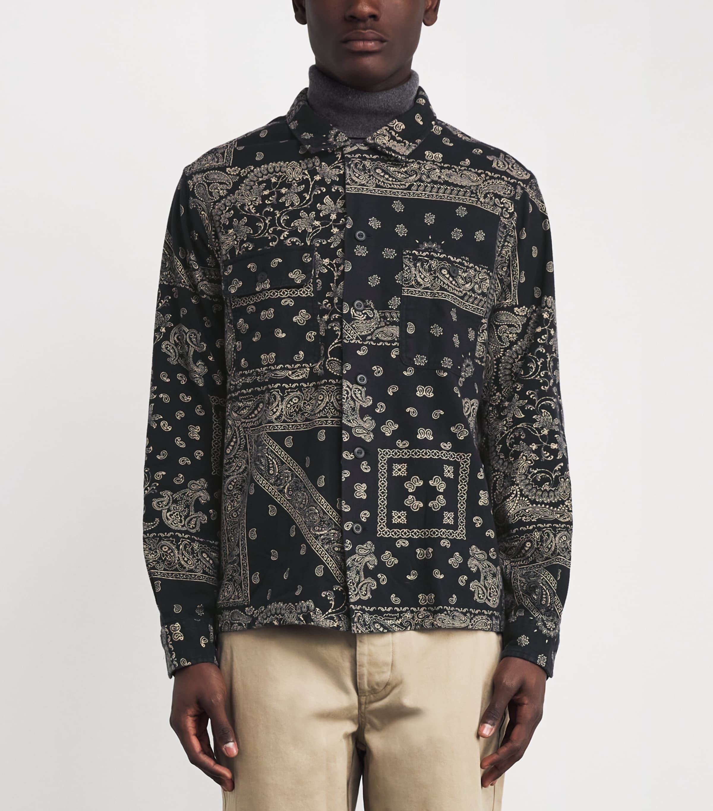 Polo Ralph Lauren Black Flannel Bandana Print Shirt | Harrods US