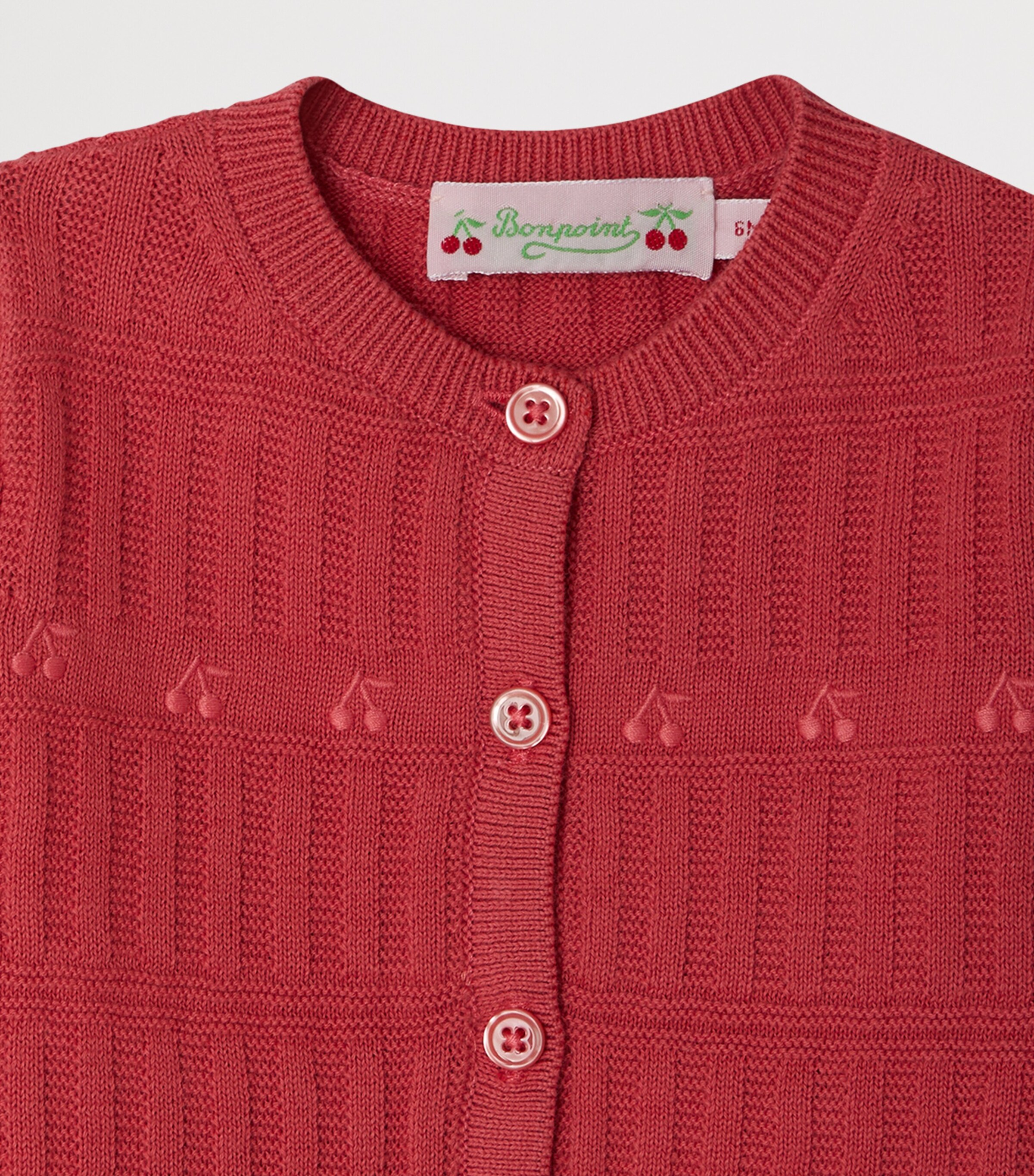 Bonpoint Cotton Cherry Cardigan (6-18 Months) Figue Image 3