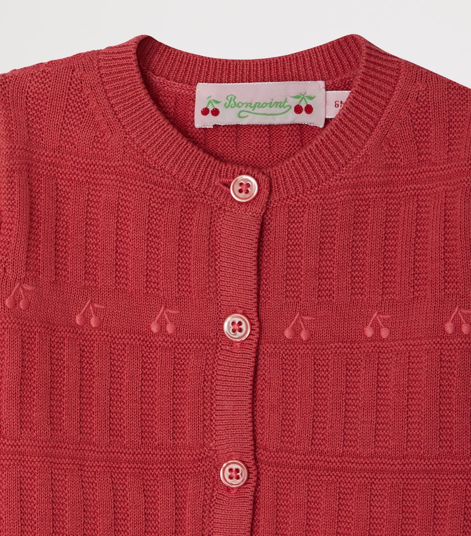 Bonpoint Cotton Cherry Cardigan (6-18 Months) Figue Image 3