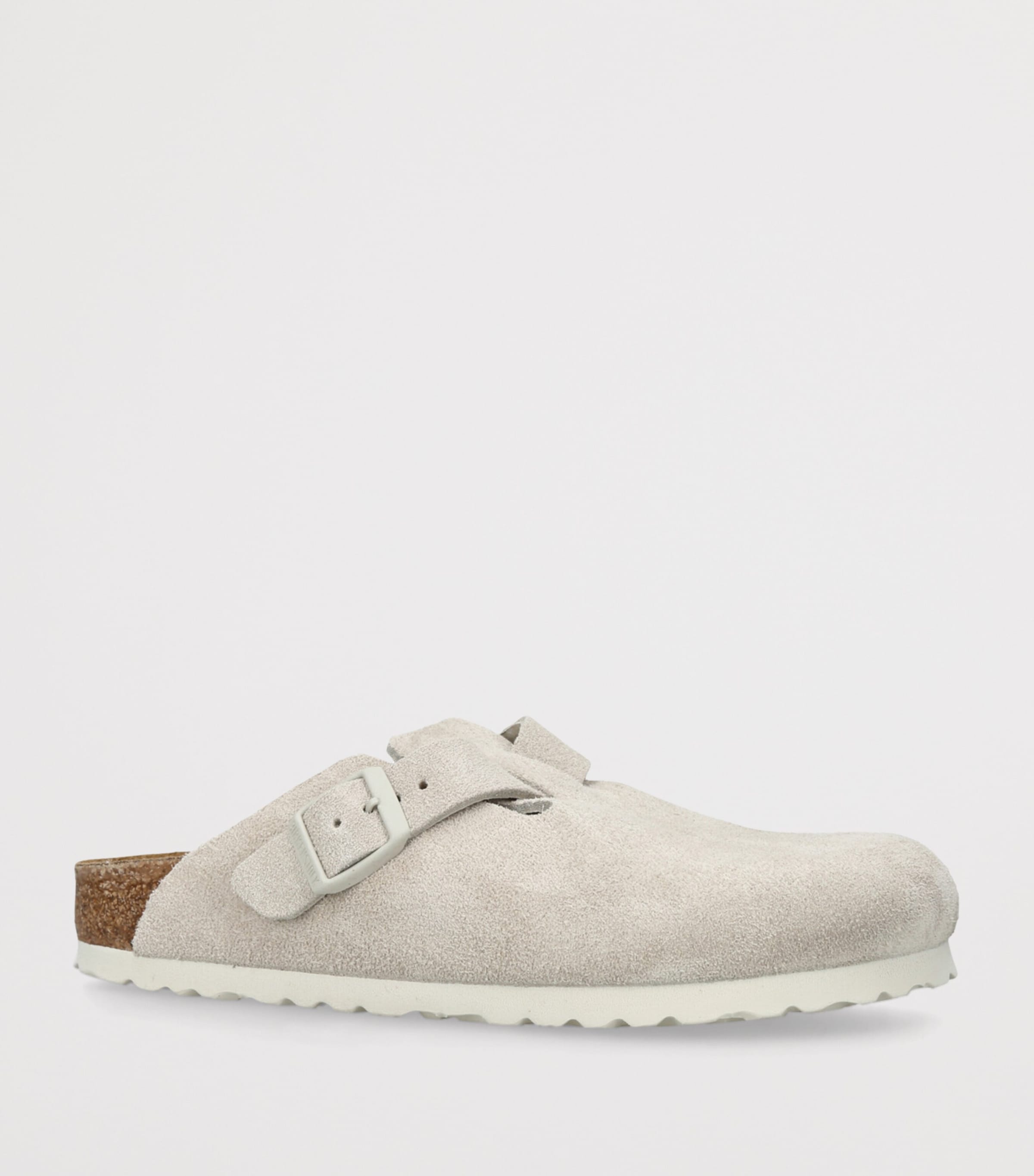 Birkenstock Suede Boston Clogs Winter Wht Image 3