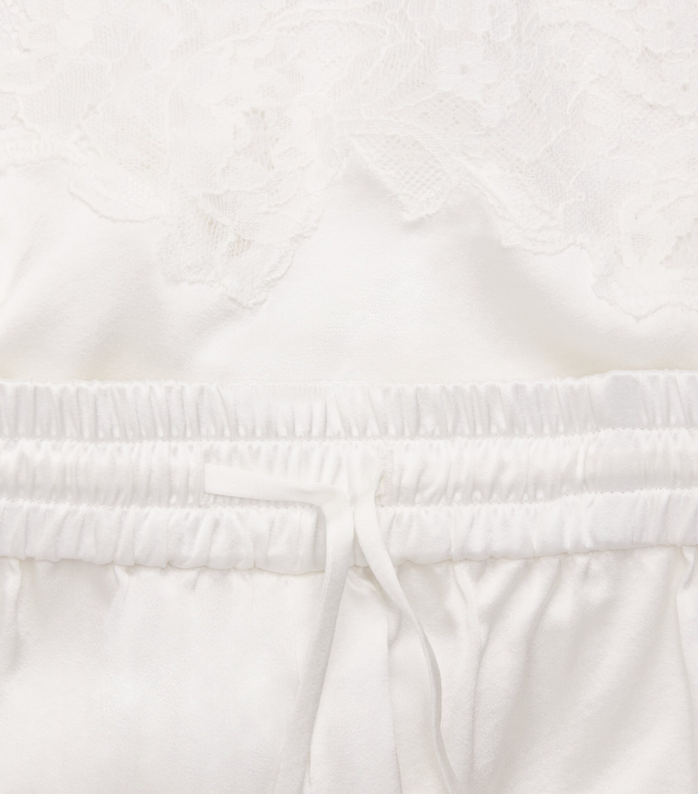 Fleur Du Mal Womens Stretch-Silk Lace-Trim Juliet Shorts Ivory Image 6