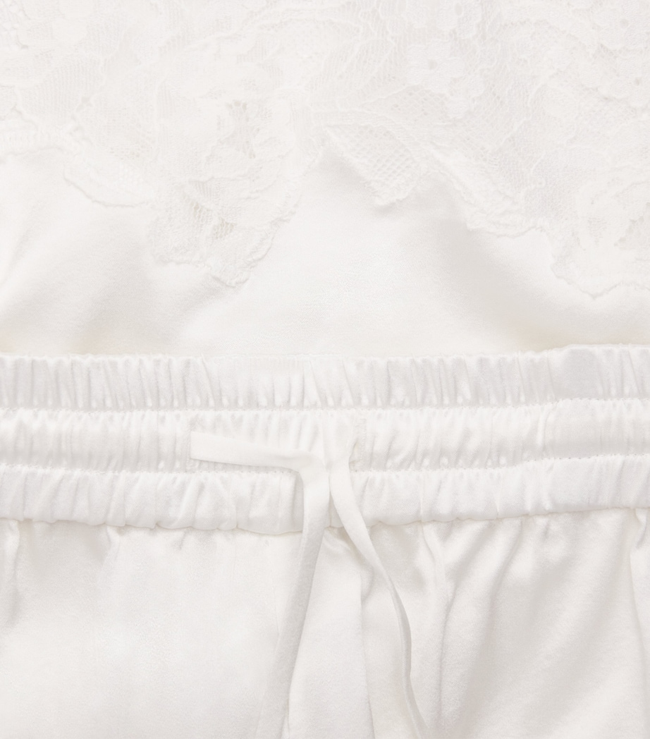 Fleur Du Mal Womens Stretch-Silk Lace-Trim Juliet Shorts Ivory Image 6
