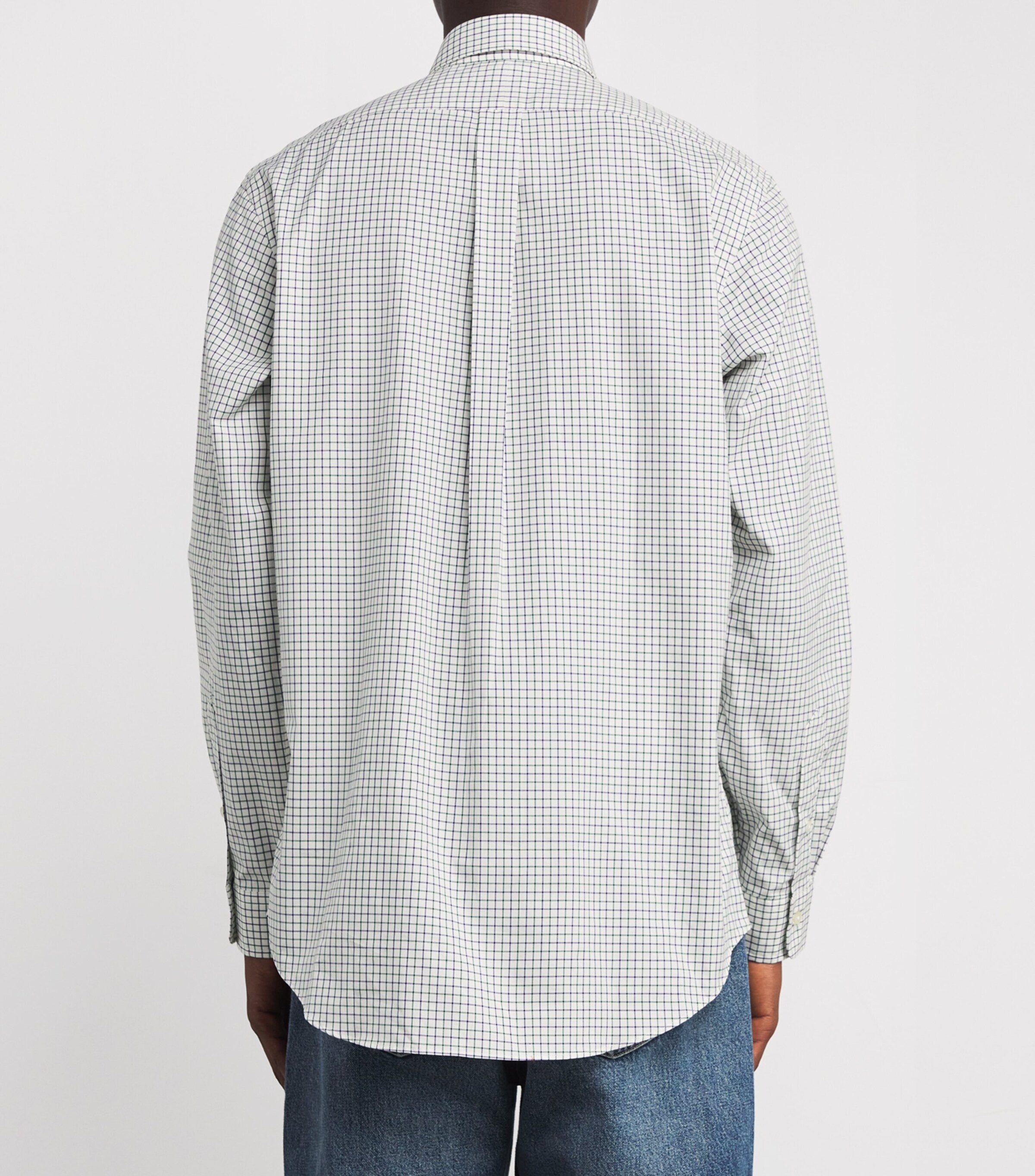 Cotton Poplin Classic Fit Check Shirt GREEN Image 4