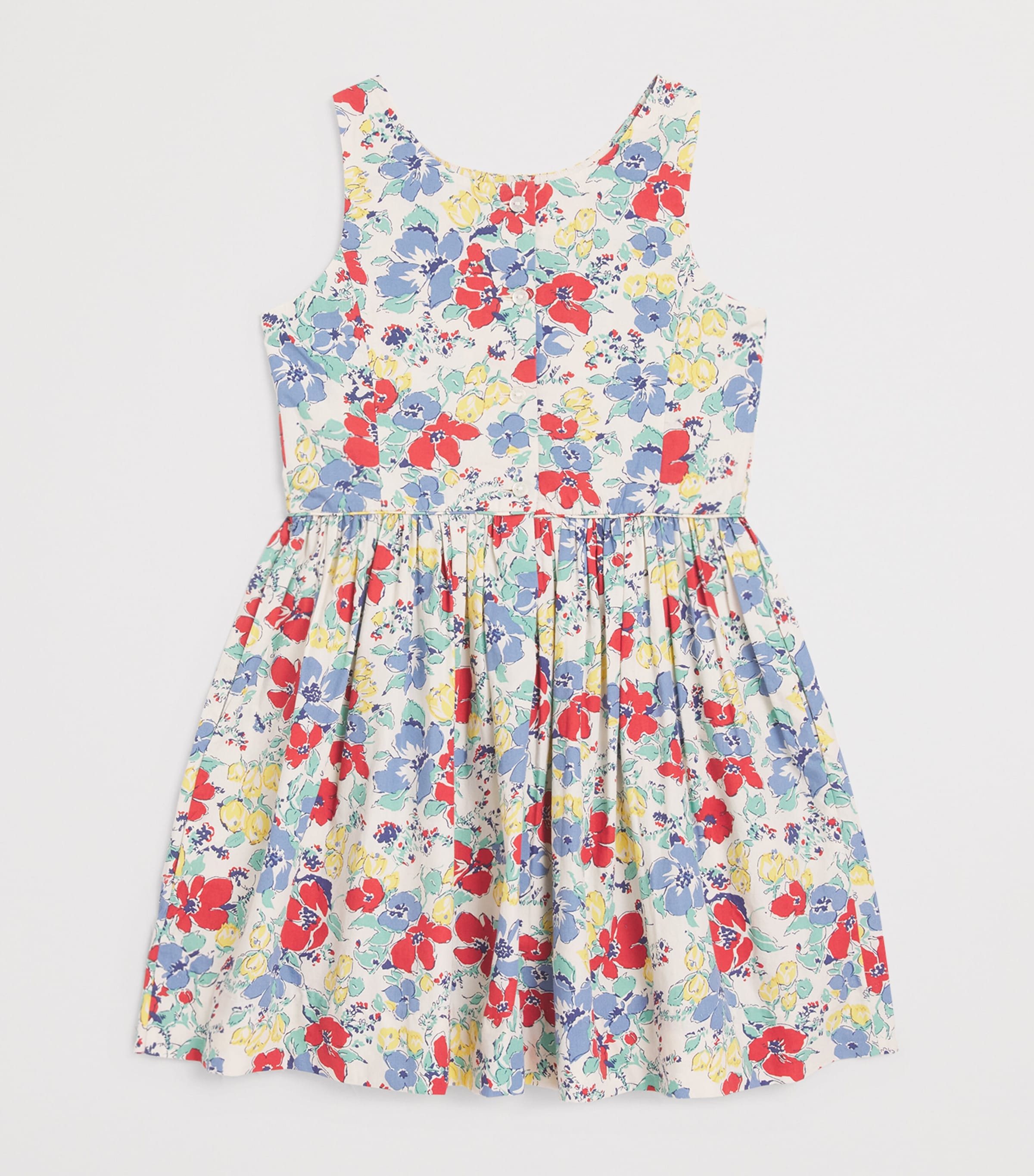 Ralph Lauren Kids Floral Sleeveless Dress (7-14 Years) Blue Multi Image 2