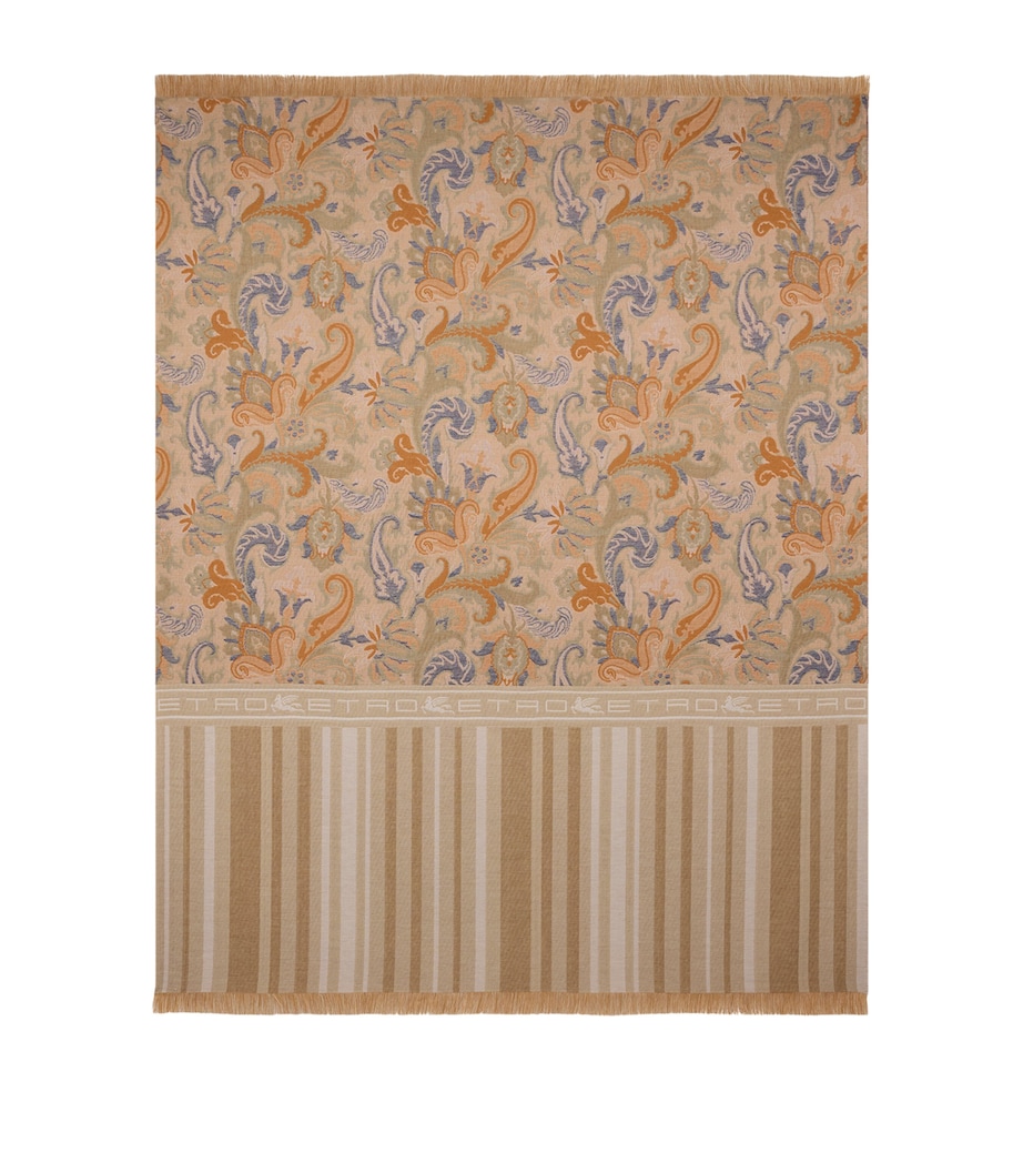 Etro Wool-Cotton Jacquard Farley Throw (140cm x 180cm) Beige Image 1