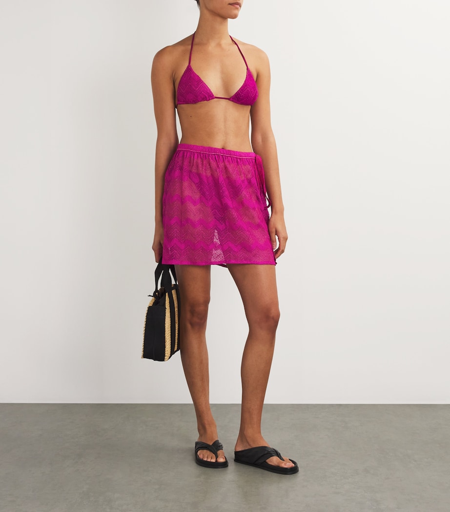 Wrap Cover-Up Mini Skirt S5074 BURGUNDY W/LME Image 2