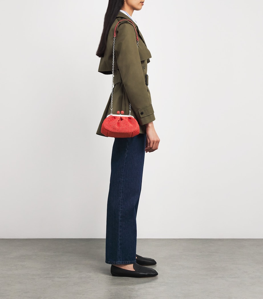 Small Raffia-Effect Pasticcino Bag RED Image 2