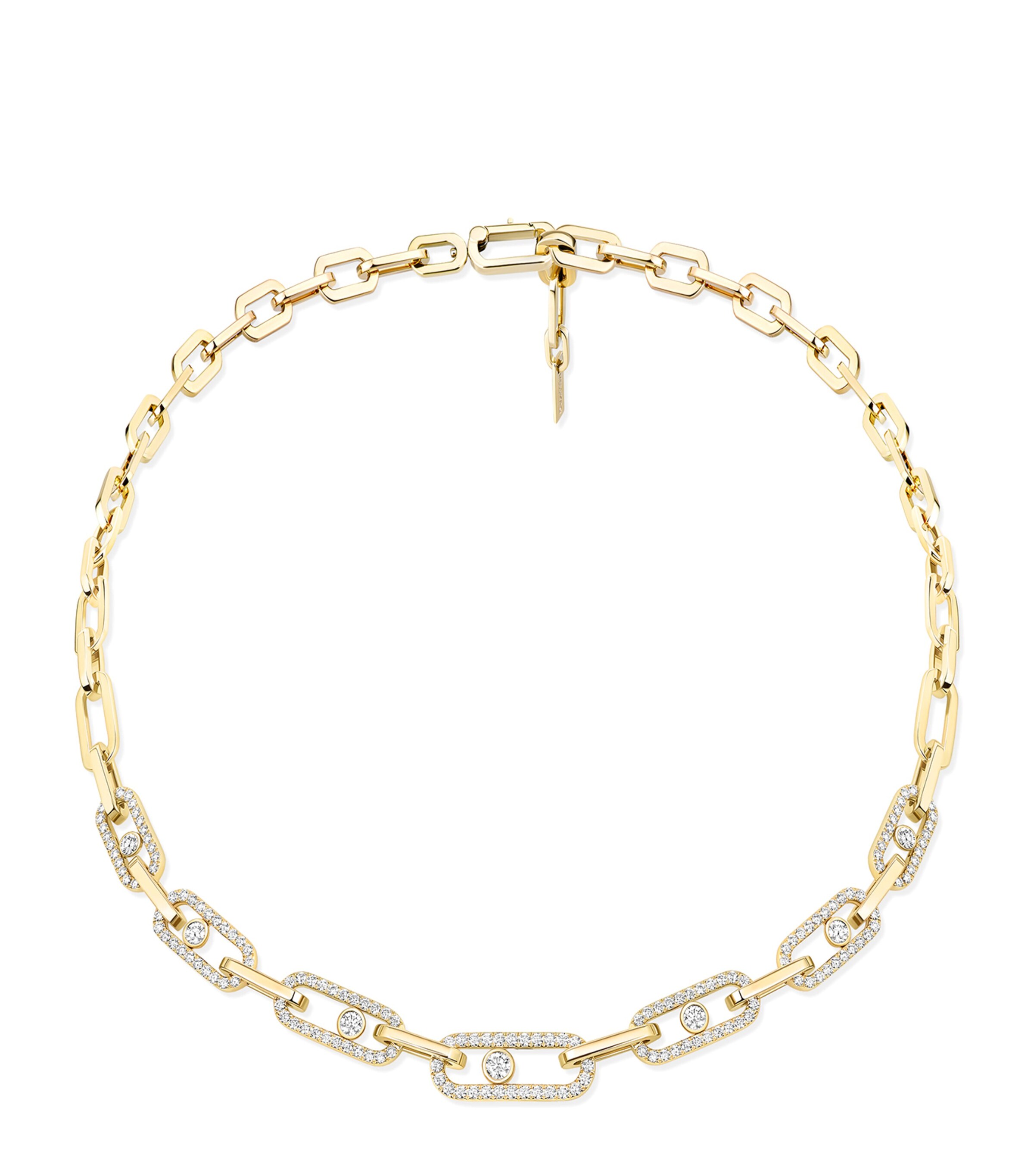 Messika Move Link Yellow Gold and Diamond Pavé Necklace (2.55ct) Yellow Gold Image 1