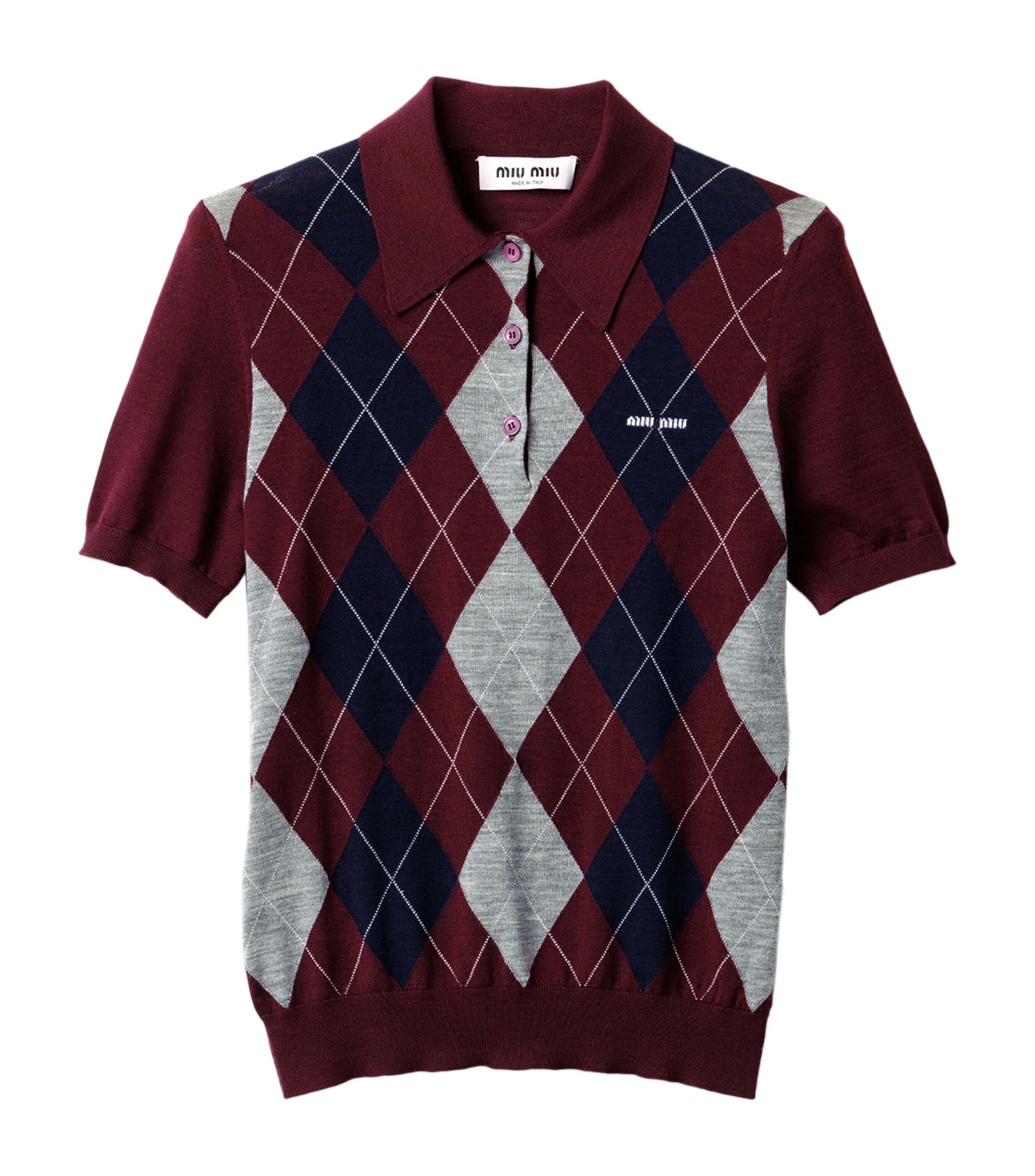Wool Argyle Polo Shirt F0007 Image 1