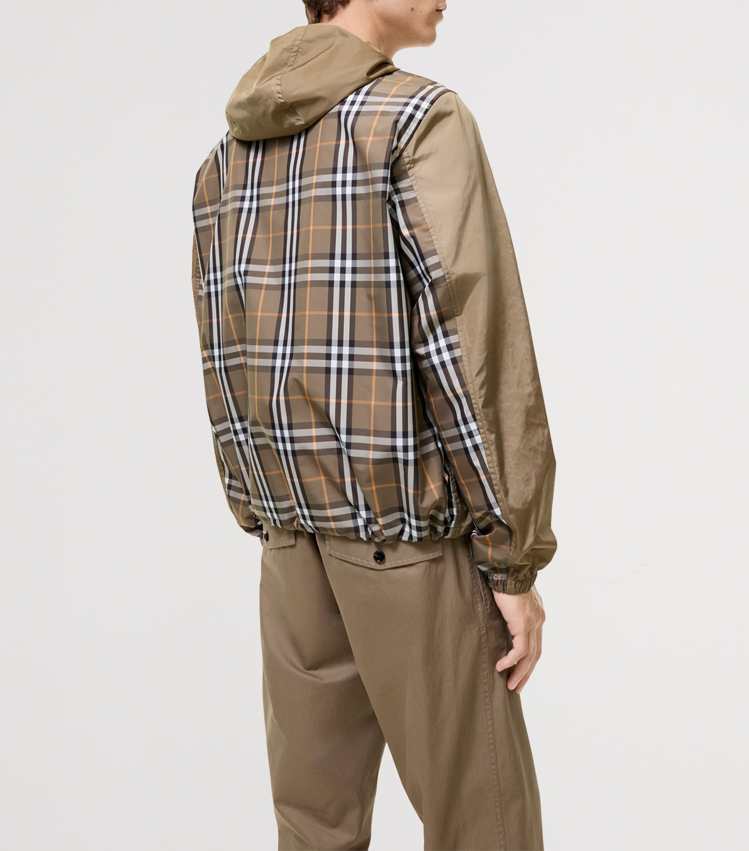 Burberry Mens Check-Trim Newport Jacket Finch Brown Image 3