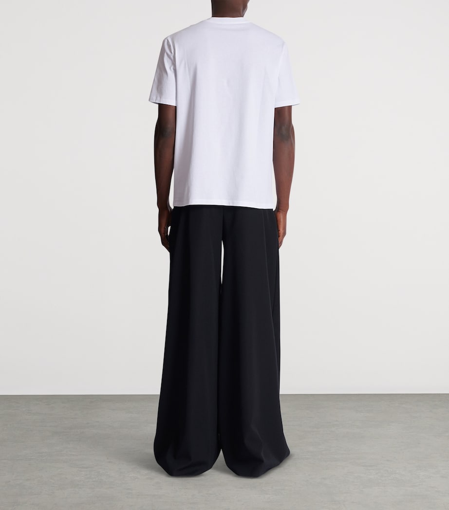 Cotton Flocked Logo T-Shirt GAB BLANC/NOIR Image 5