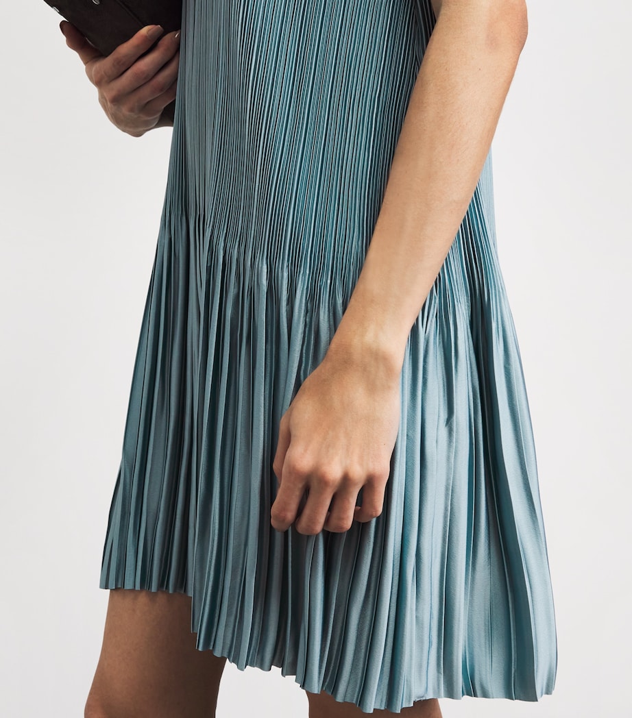 Joseph Womens Satin Pleated Rida Midi Dress Chambray Image 5