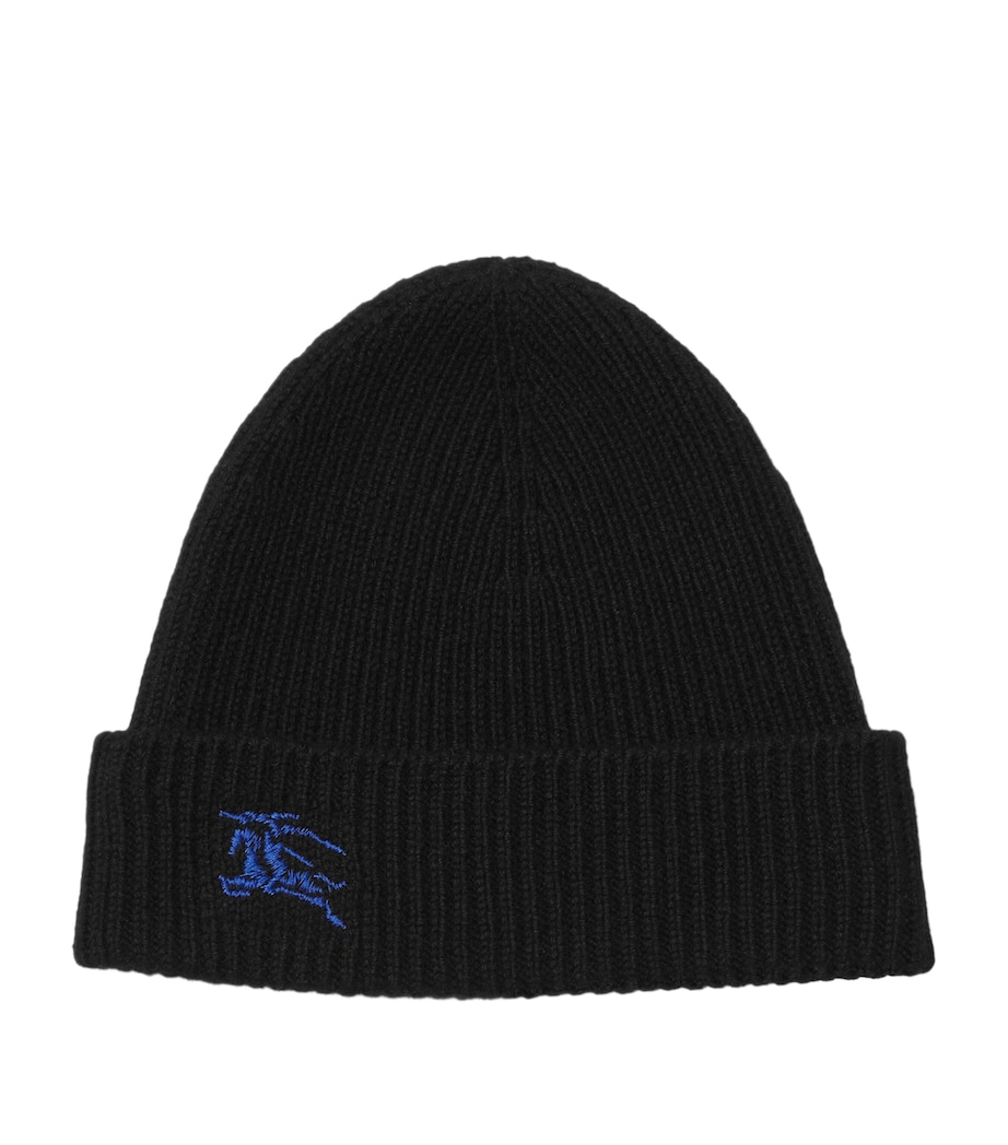 Cashmere Equestrian Knight Design Beanie BLACK Image 1