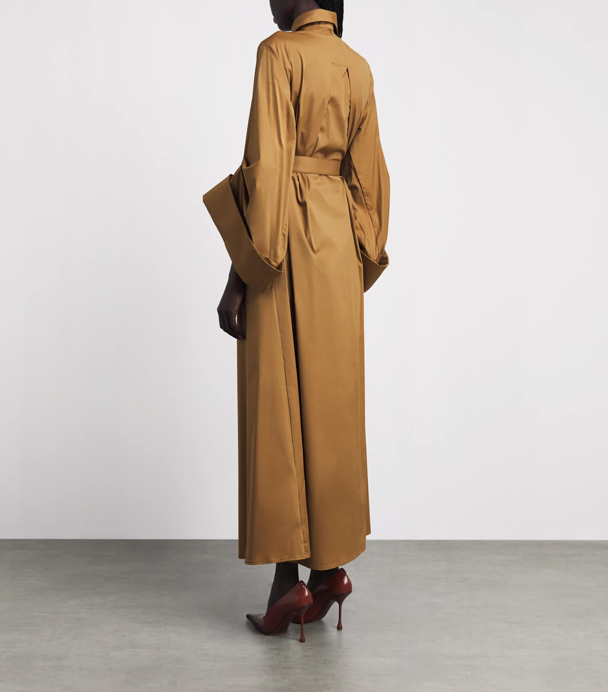 Palmer//Harding Womens Cotton-Blend Intention Maxi Shirt Dress Gld Gold Cttn Poplin Image 4