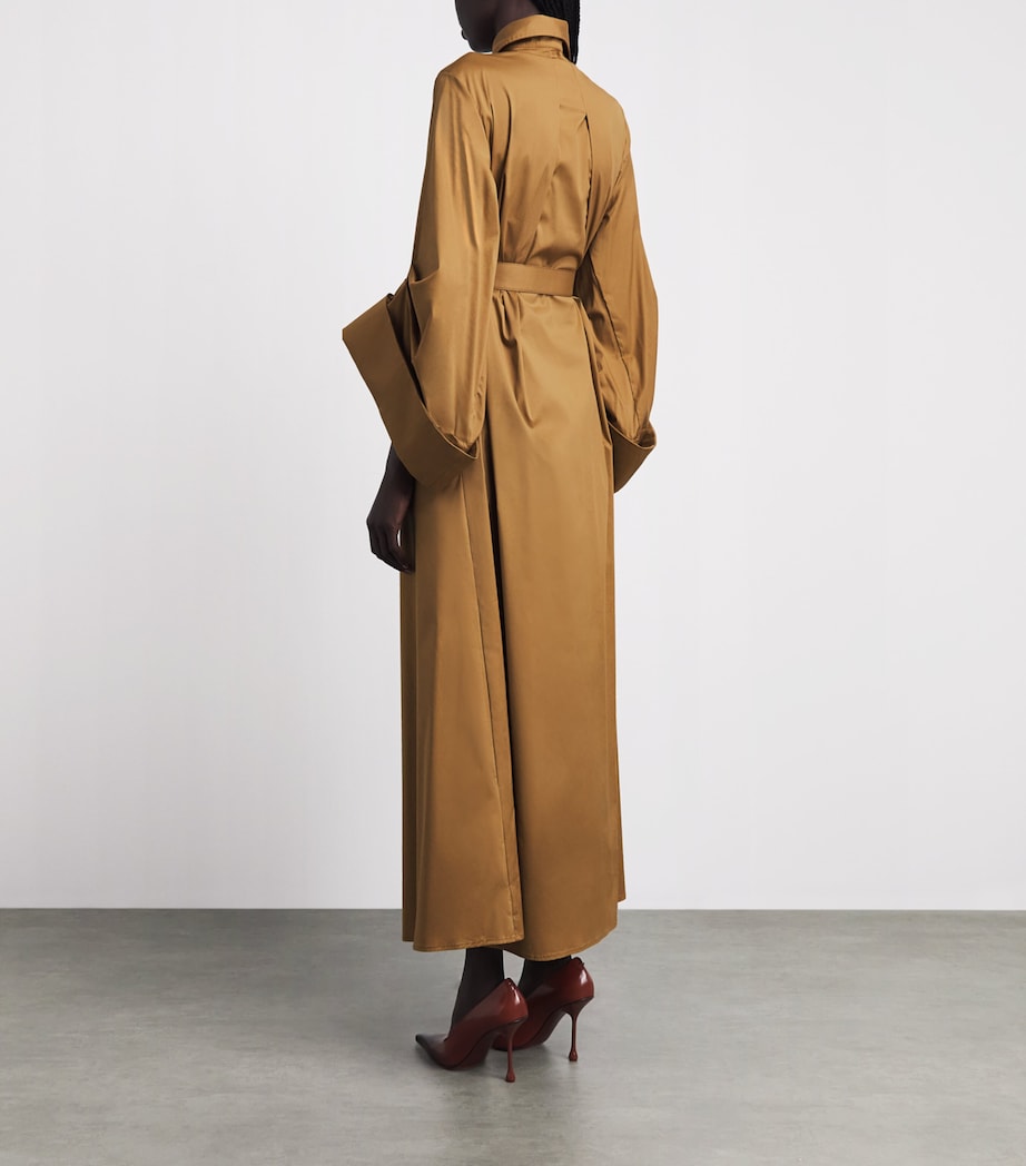 Palmer//Harding Womens Cotton-Blend Intention Maxi Shirt Dress Gld Gold Cttn Poplin Image 4