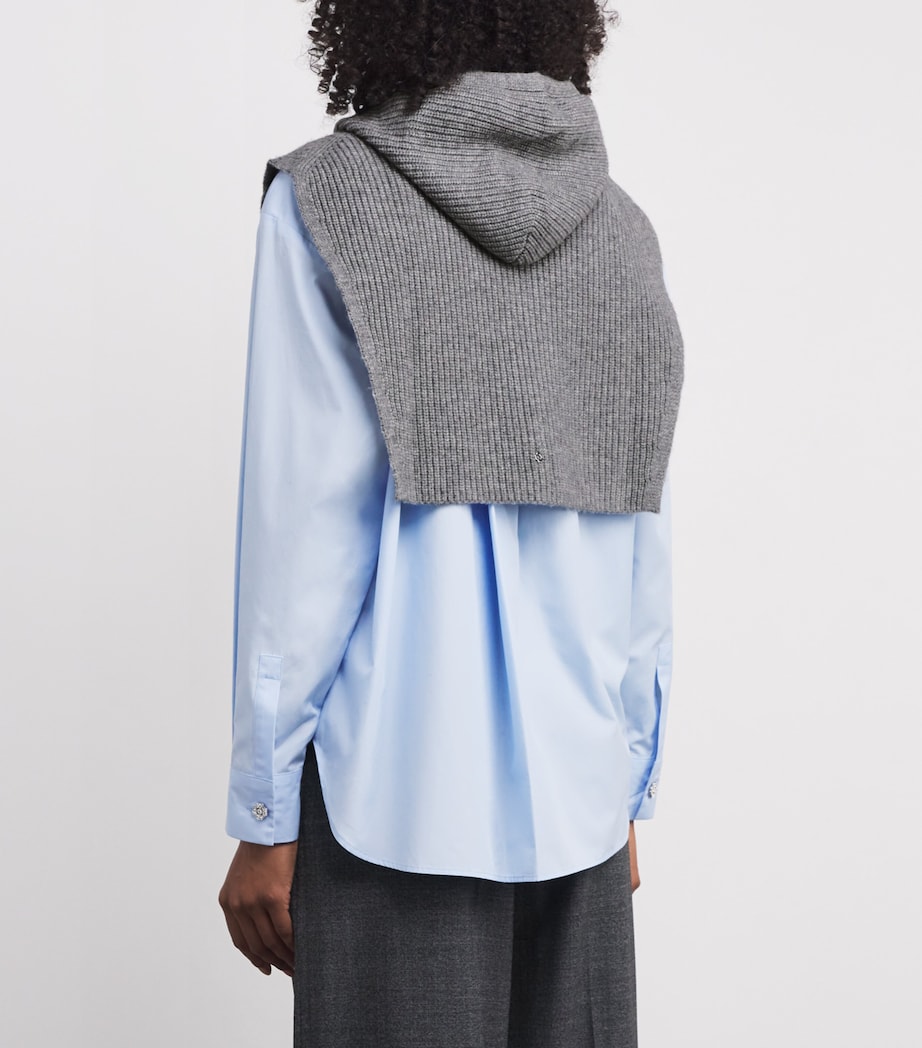 Wool-Cashmere Hooded Collar GREY Image 4
