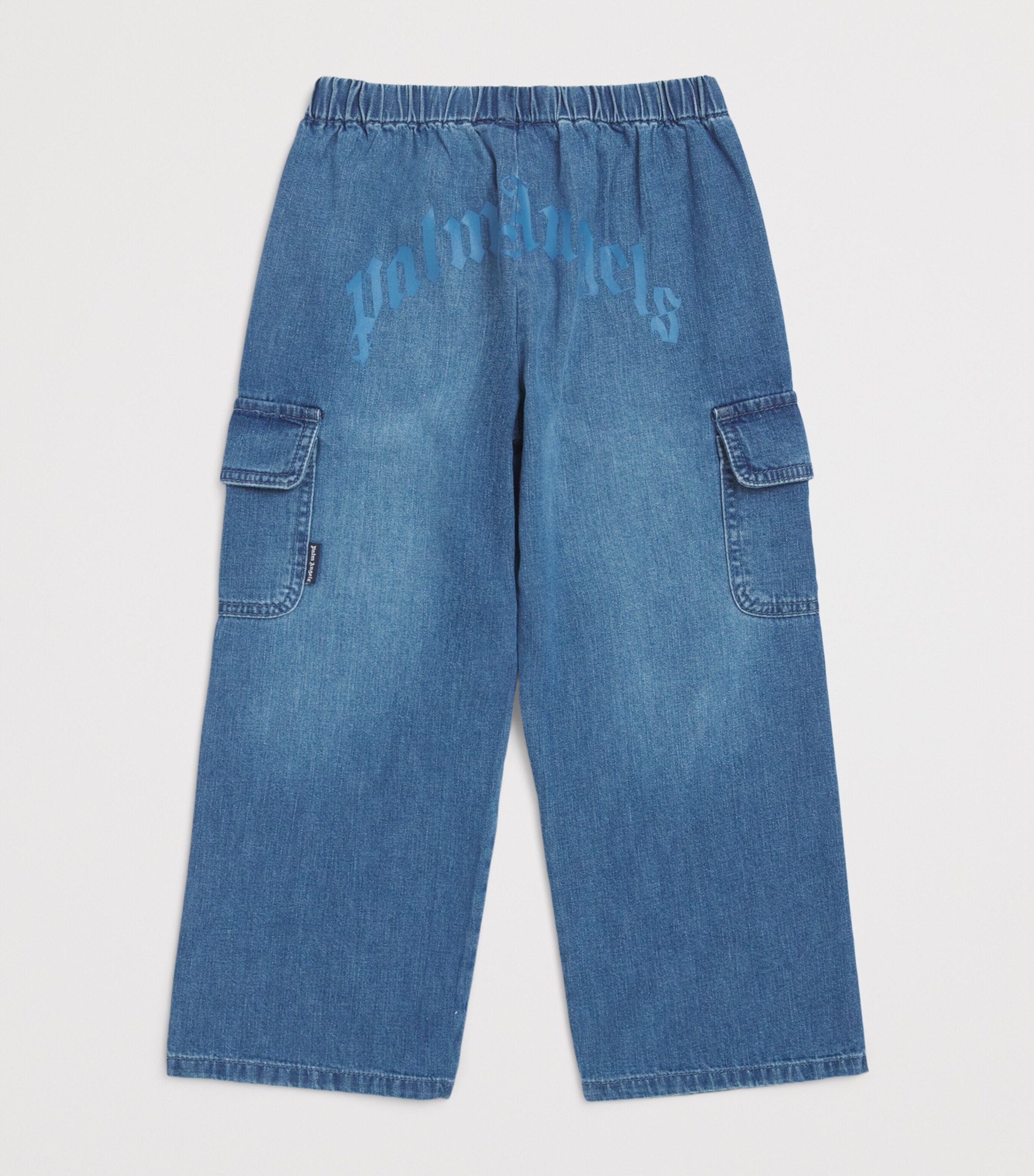 Palm Angels Kids Logo Cargo Trousers (4-12+ Years) Blue Image 2