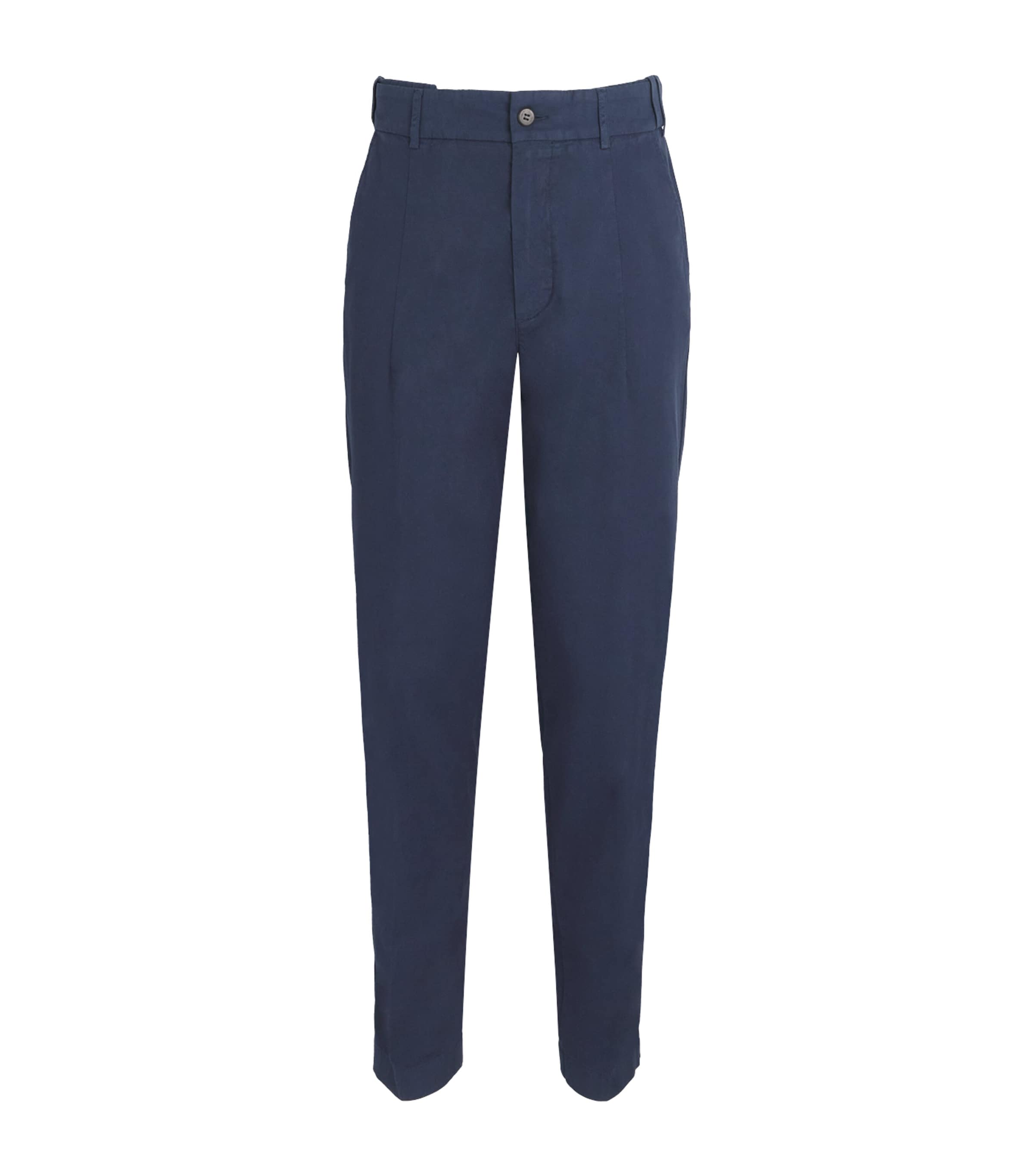 Eleventy Mens Stretch-Cotton Chinos Blu Image 1
