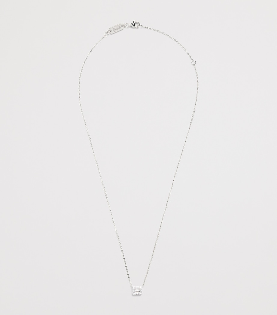 White Gold and Diamond Square Illusion Necklace (0.40ct) WHITE GOLD Image 3
