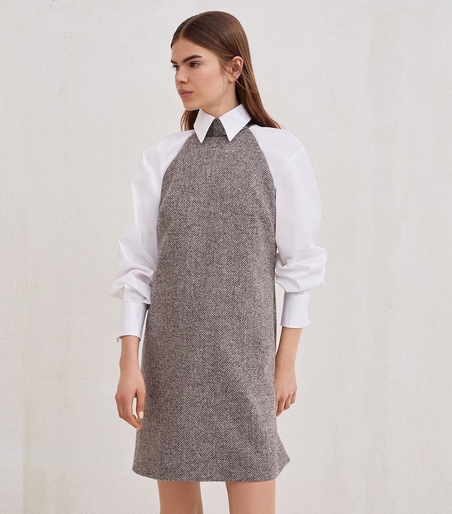 Wool-Blend Tweed Mini Dress C136 Image 2